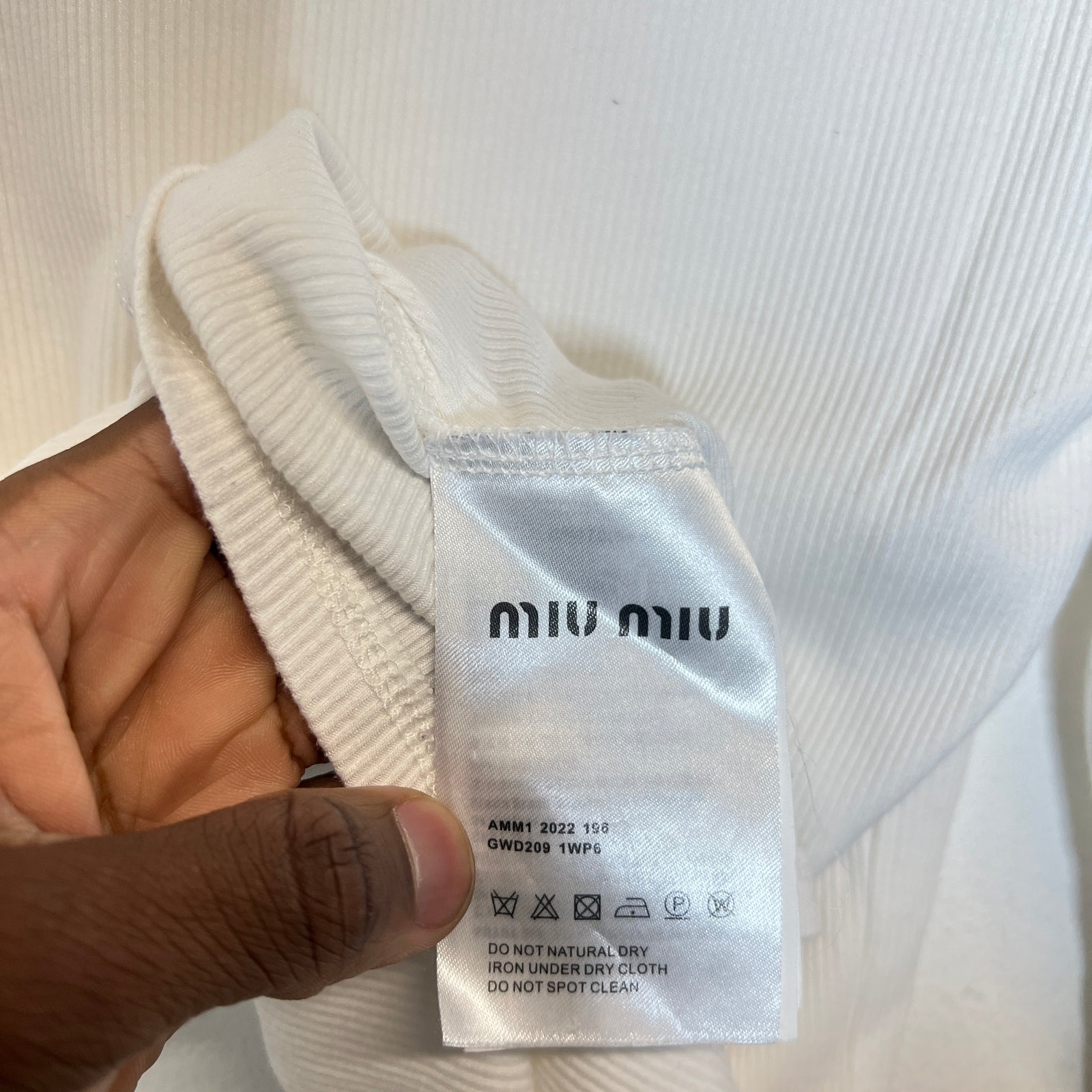 Miu Miu Ribbed Knit Longsleeve Shirt Size L