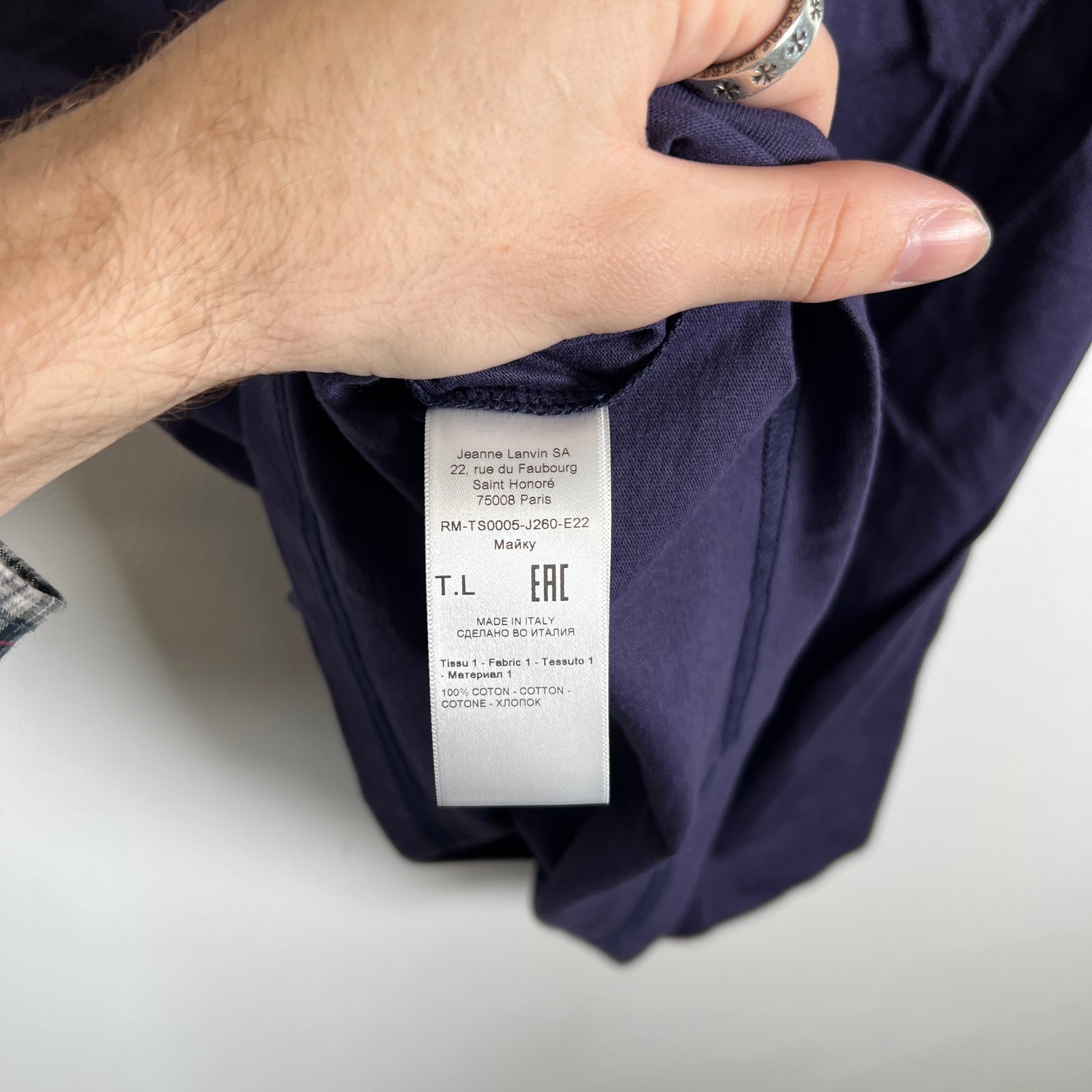 Lanvin Purple Curb Logo Tee Size L