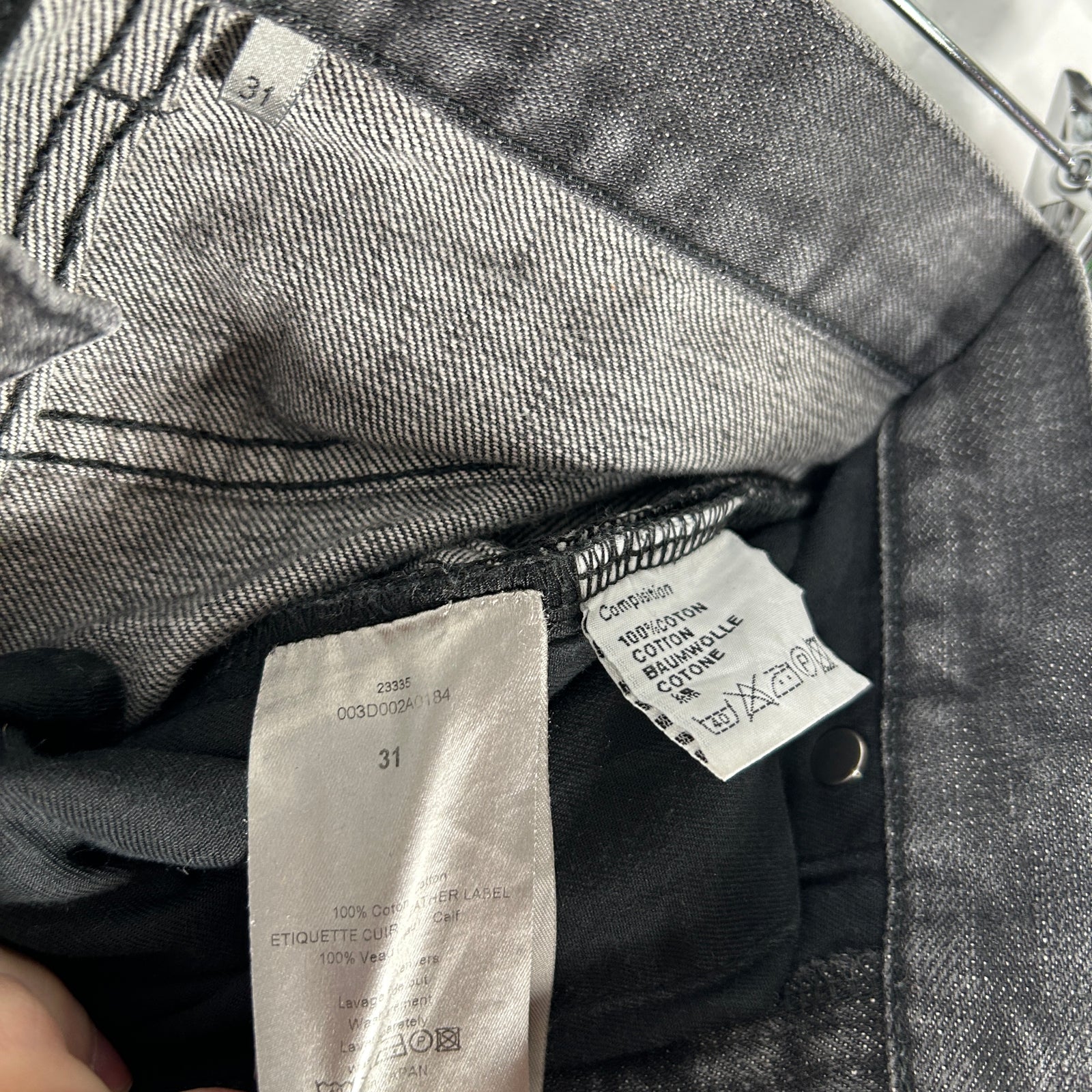Dior Grey-Wash Denim Jeans Size 31