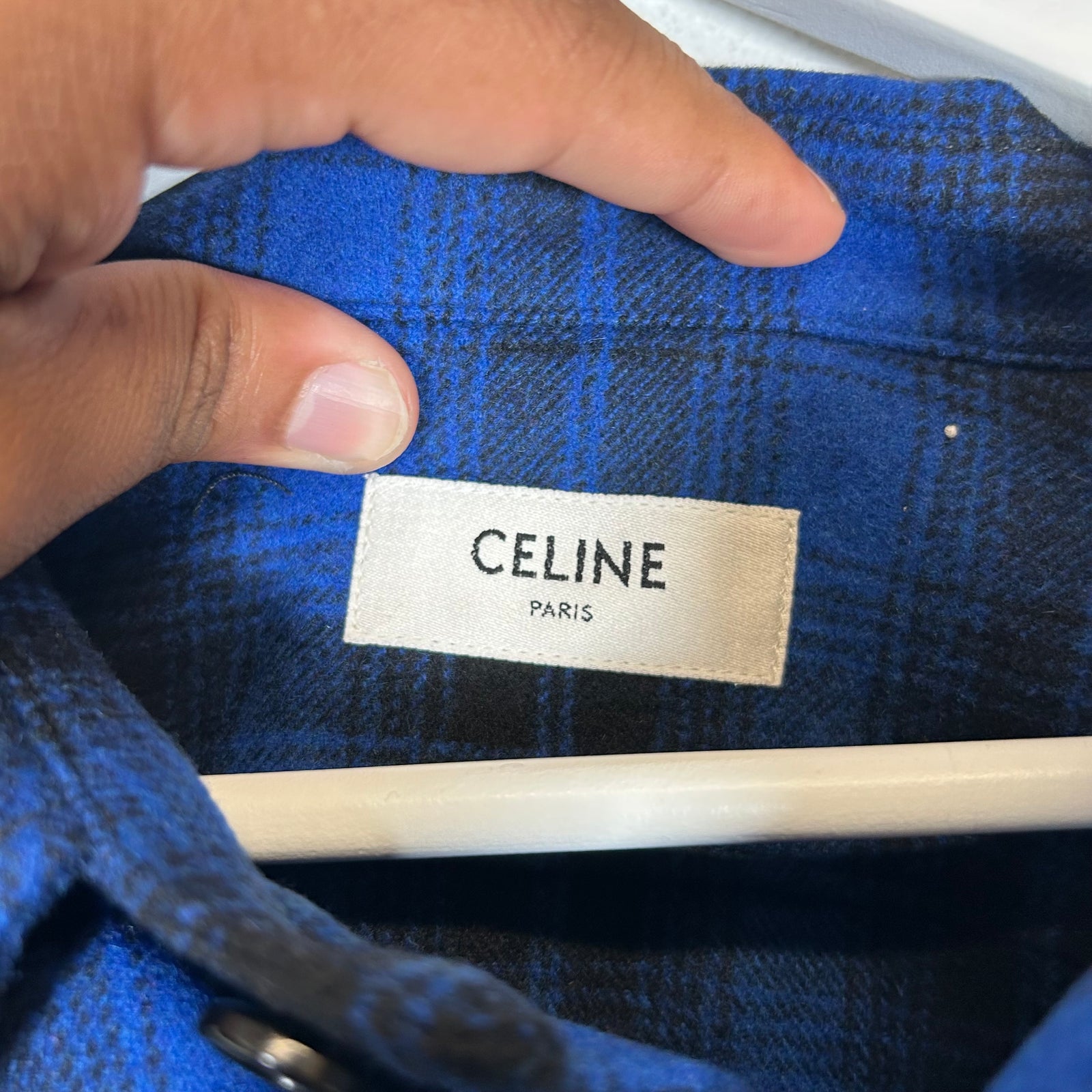 Celine Blue Wool Flannel Size M