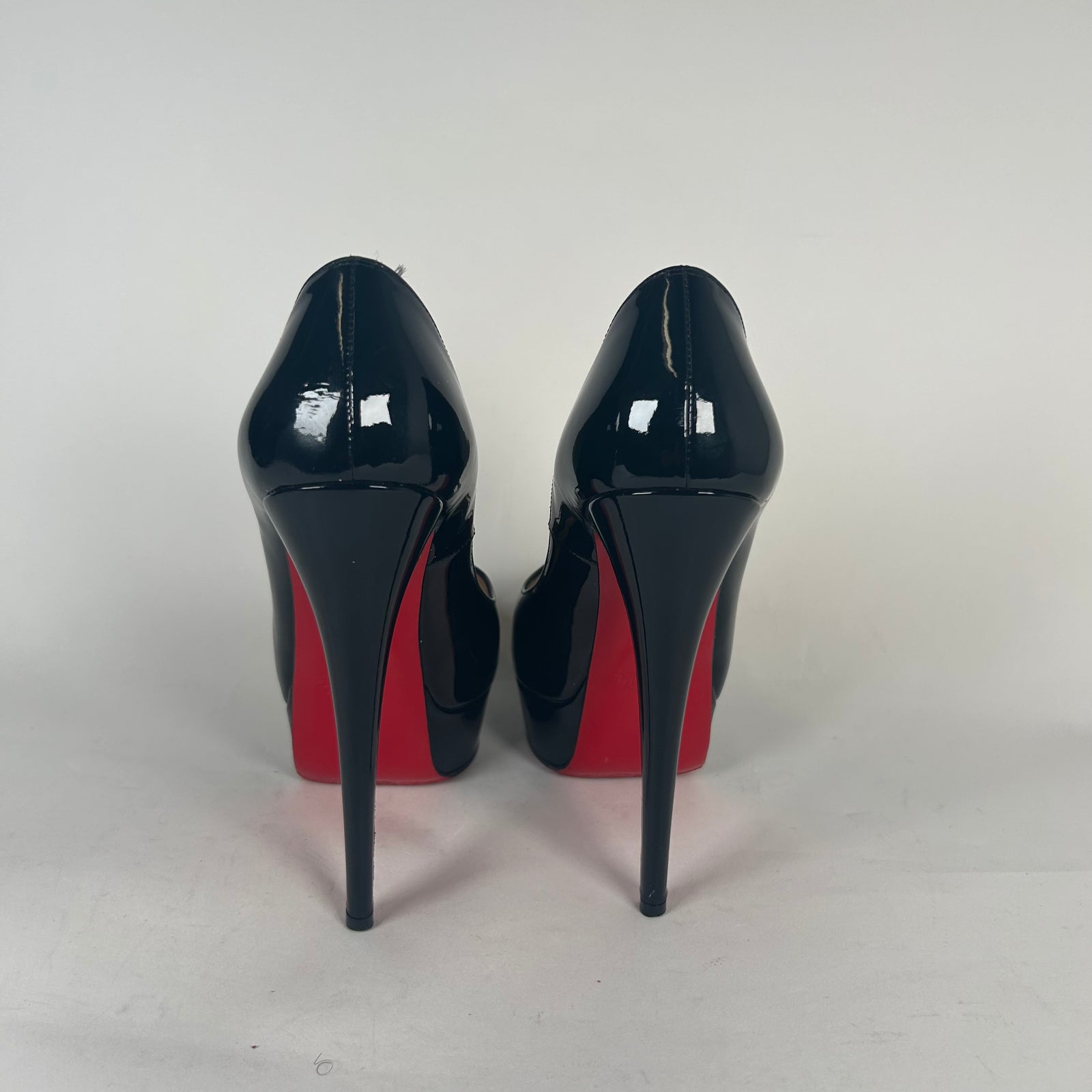 Christian Louboutin Lady Peep 150 Black Platform Heels Size 37