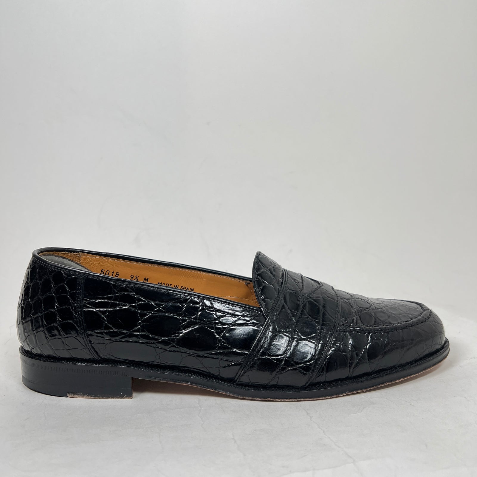 Maus & Hoffman Black Crocodile Loafers Size 9.5