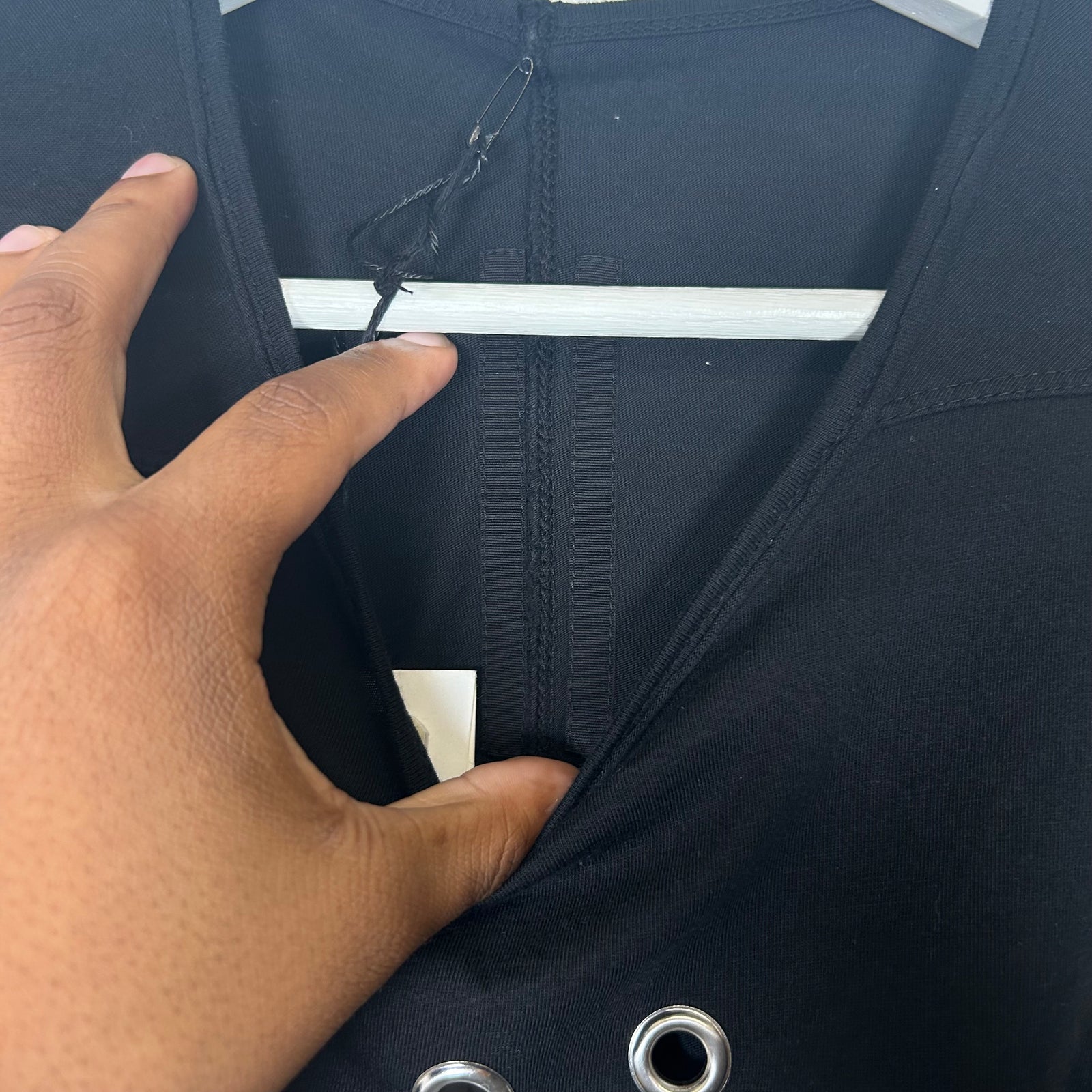 Rick Owens Drkshdw Black Eyelet Tee Size L