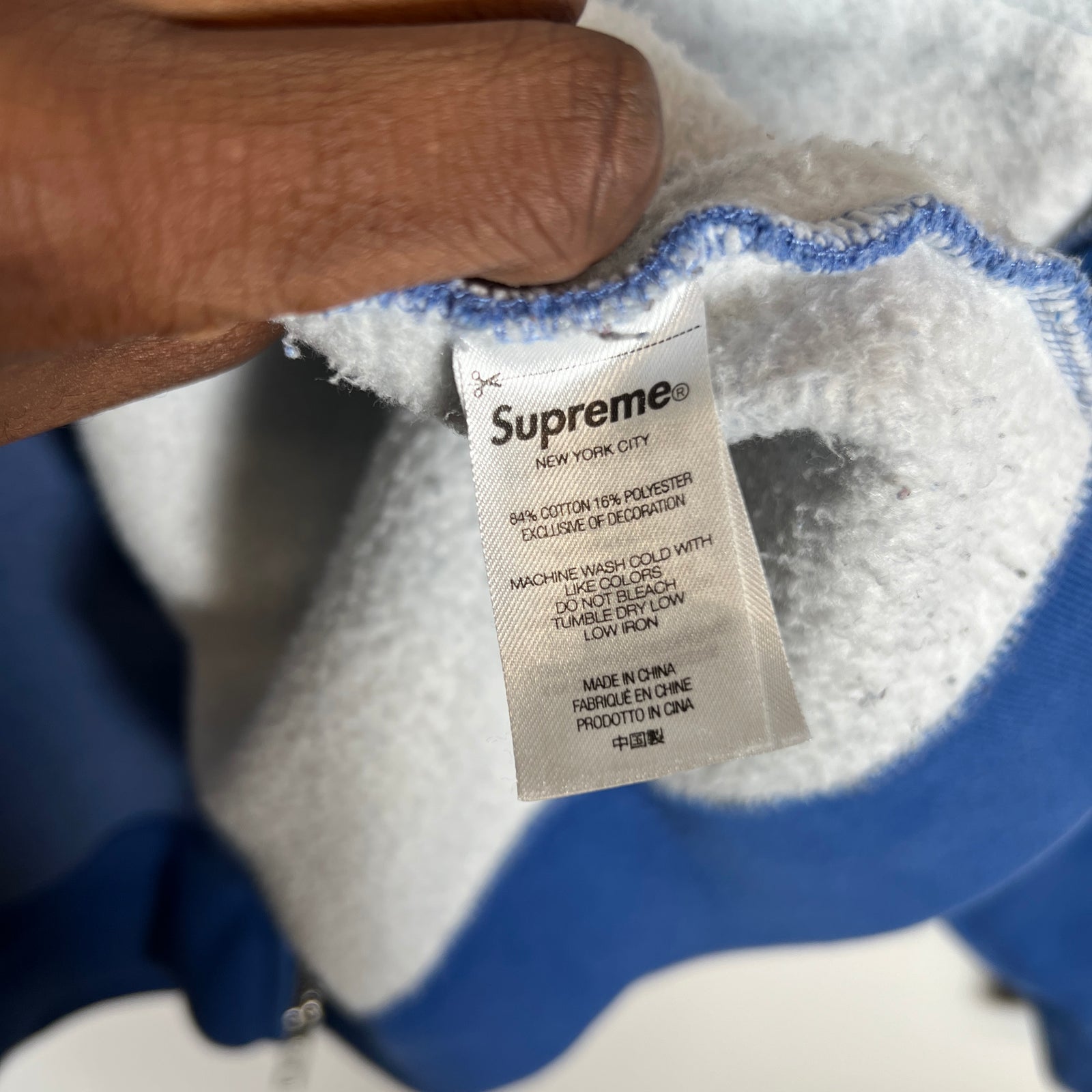 Supreme Blue Gonz Applique Zip-Up Hoodie Size M