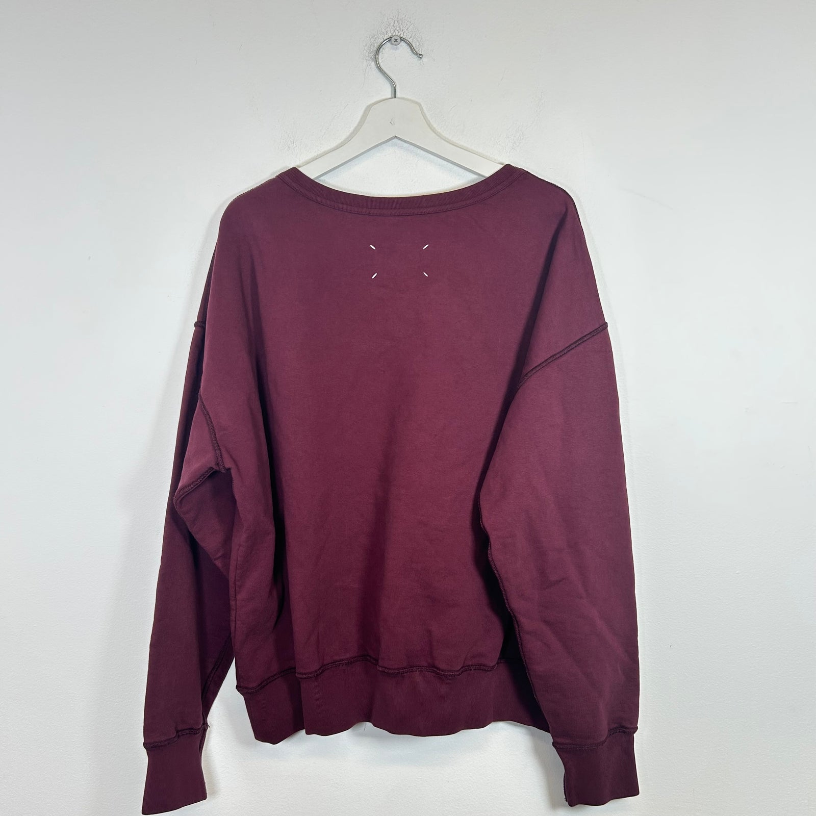 Maison Margiela Burgundy Reverse Logo Sweatshirt Size XL