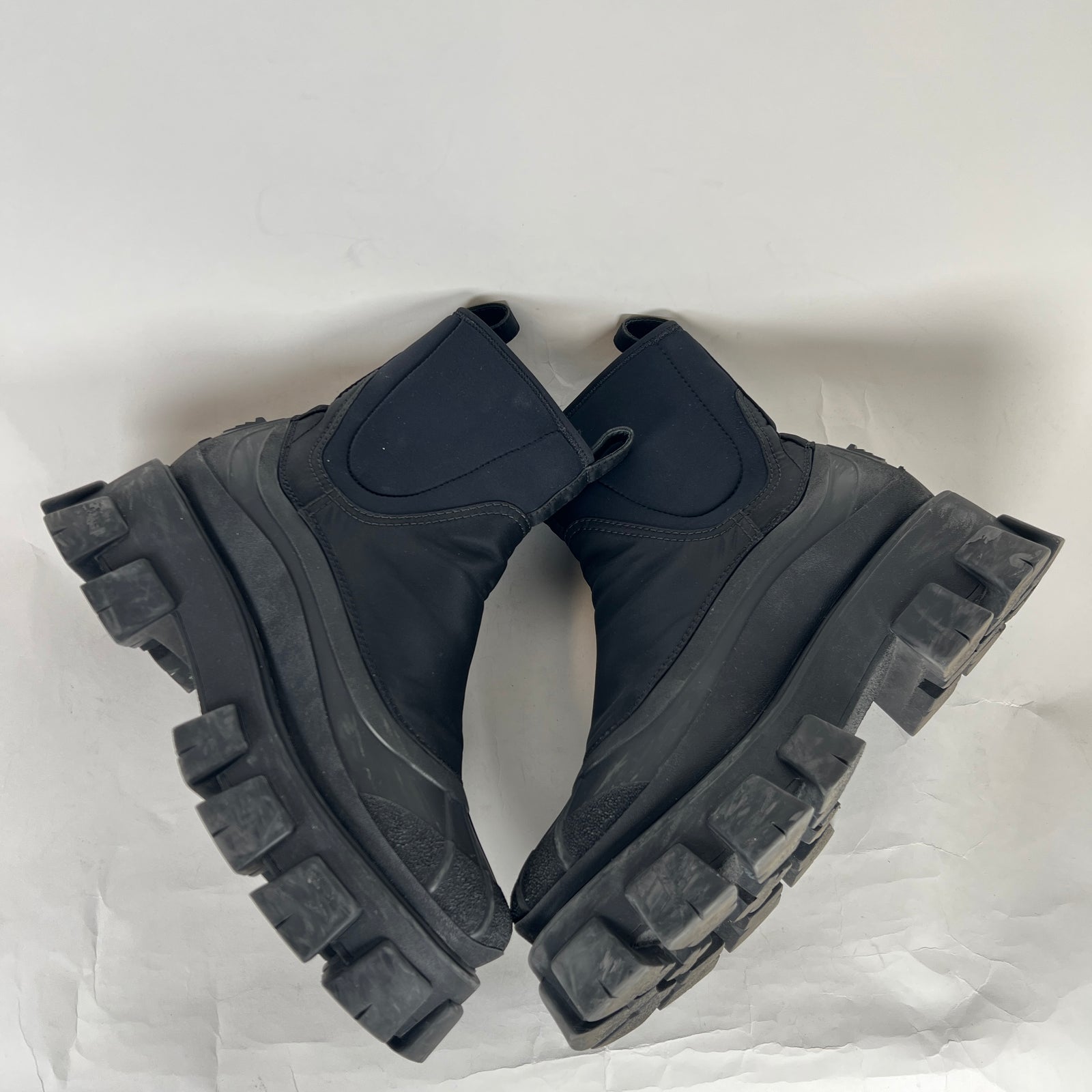 Prada Black Monolith Ankle Boot Size 10.5