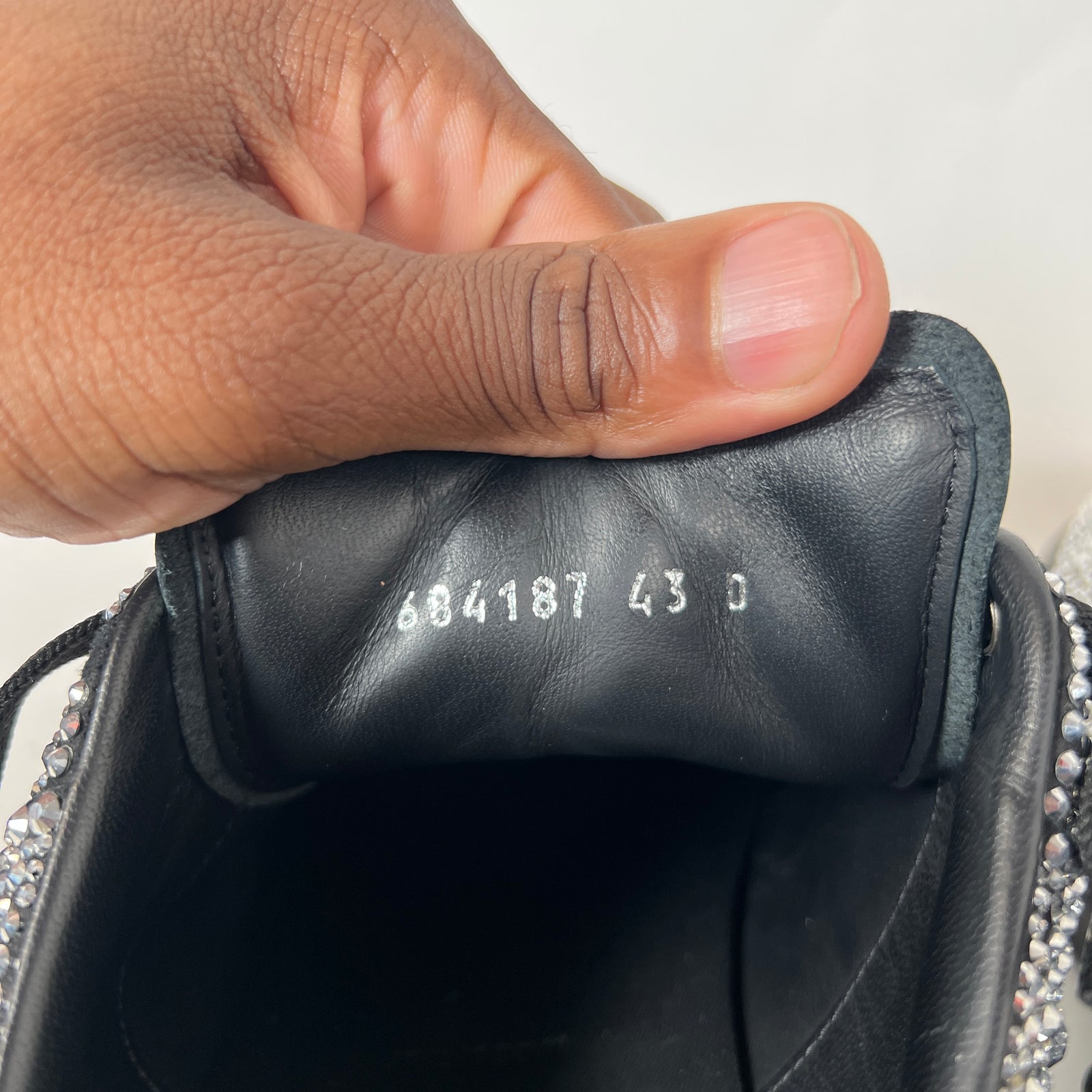 Alexander McQueen Black/Silver Crystal Sneaker Size 43