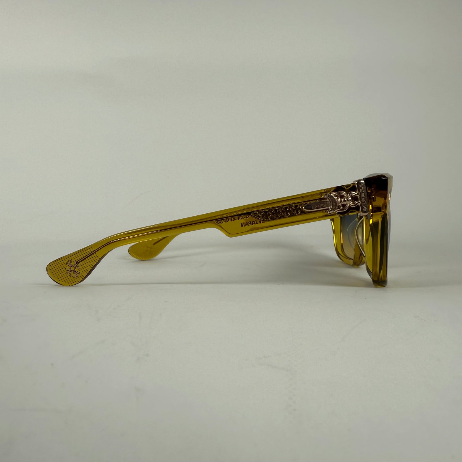 Chrome Hearts Yellow 18k Gold Box Officer Sunglasses