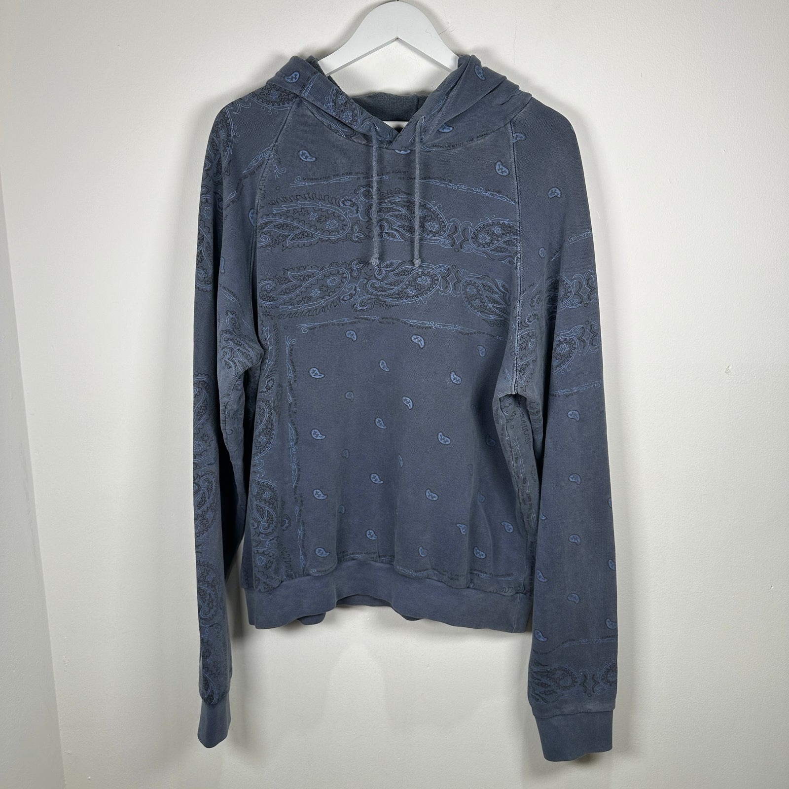 Raf Simons AW04 Blue 'Waves' Paisley Hoodie Size 48