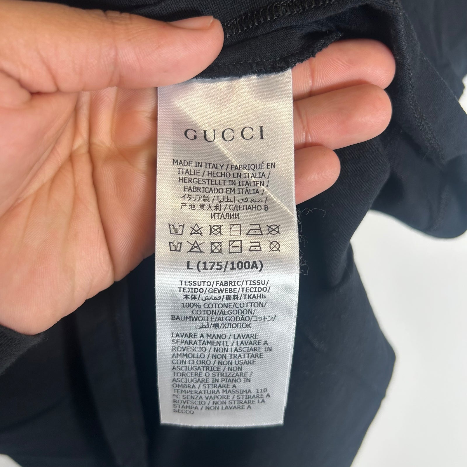 Gucci Black Logo T-shirt Size L