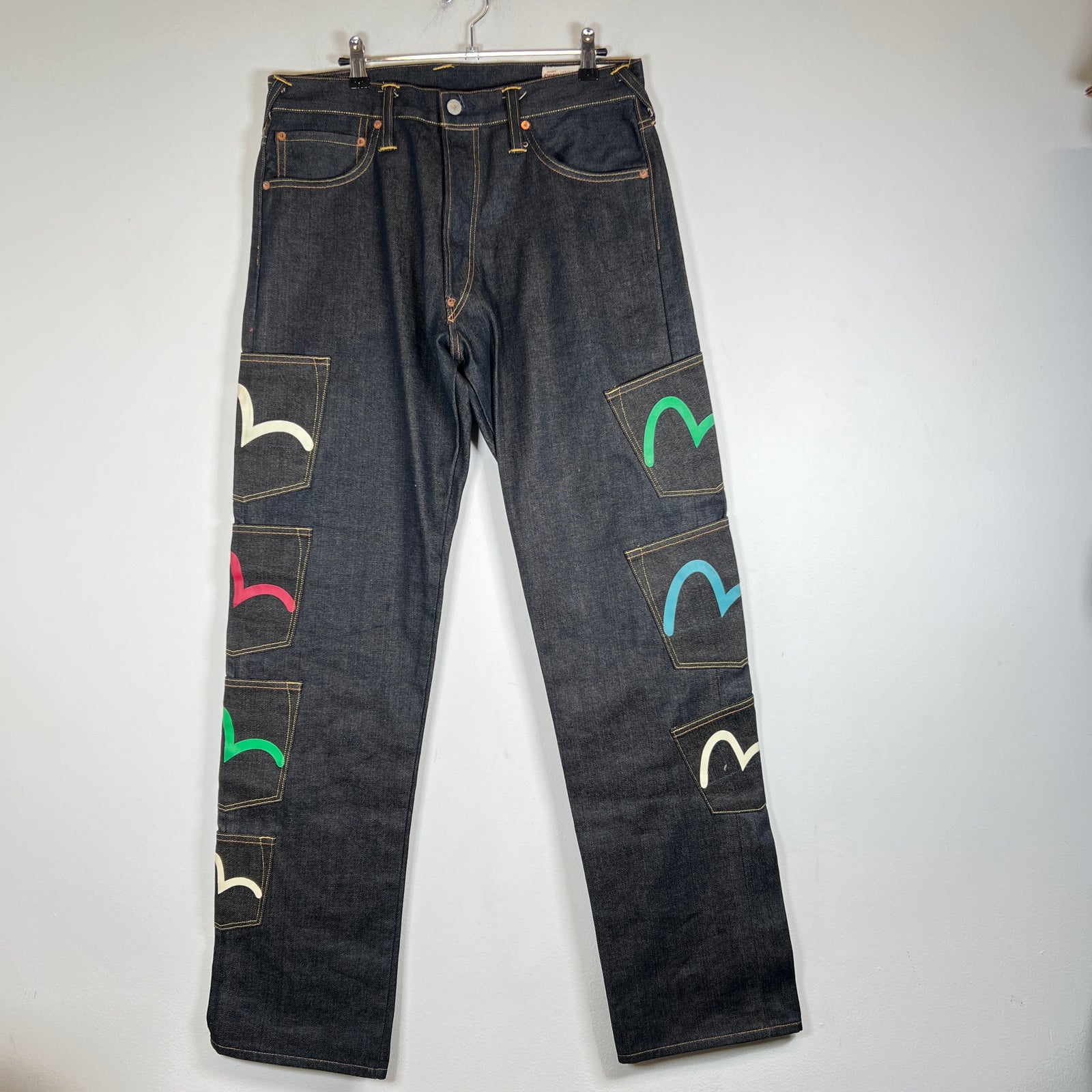 Evisu 2008 Multi-Pocket Indigo Raw Denim Size 32