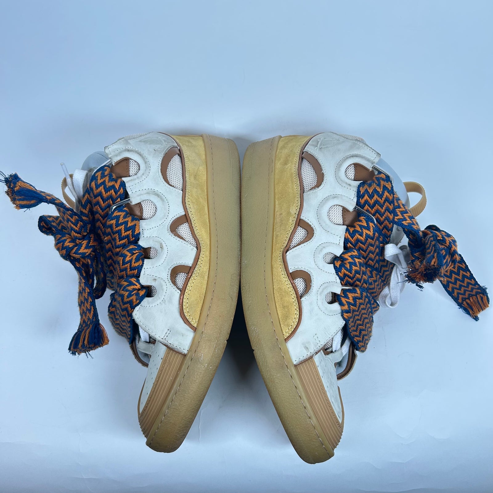 Lanvin Yellow/Brown Curb Sneaker Size 44