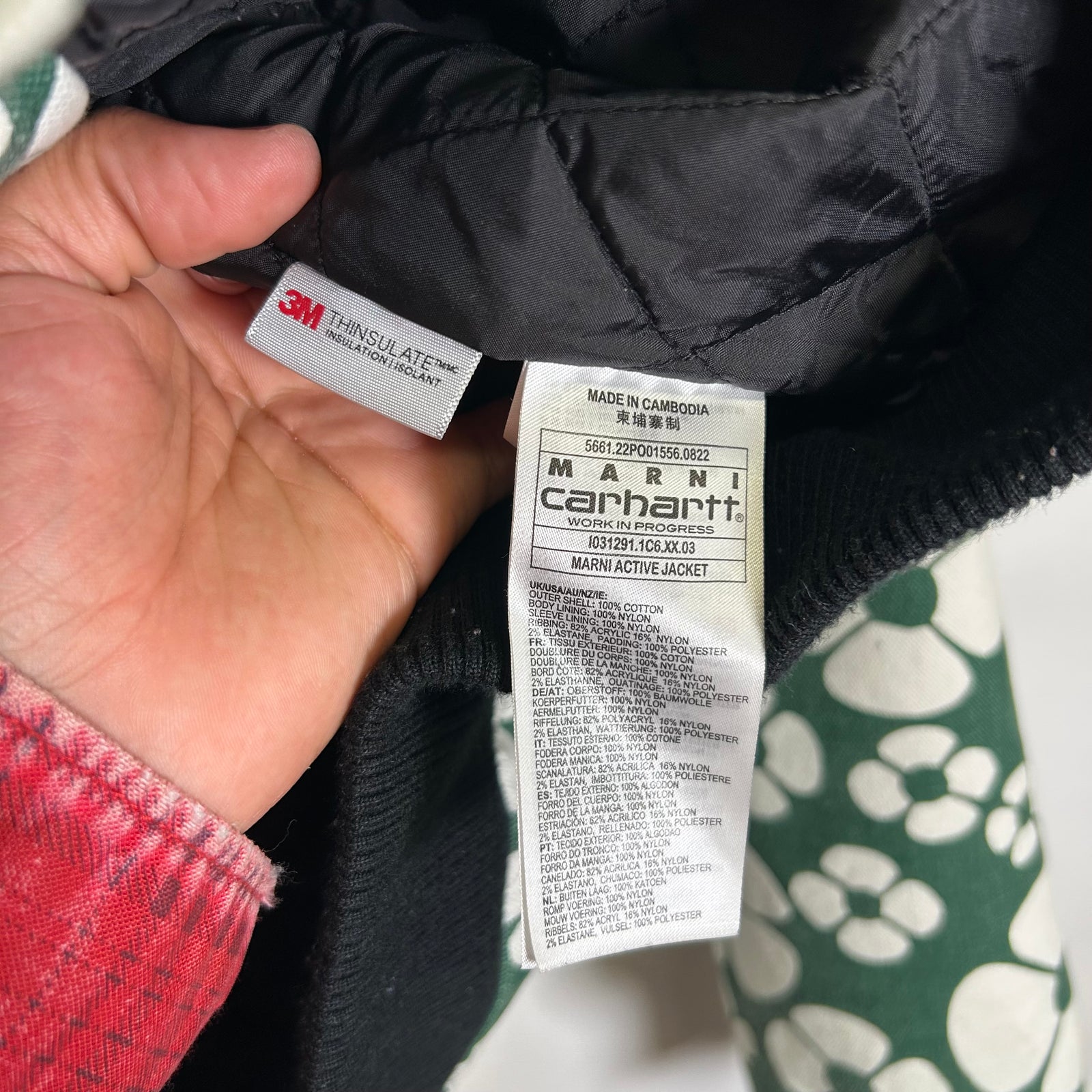 Marni x Carhartt WIP Green Floral Jacket Size XXL