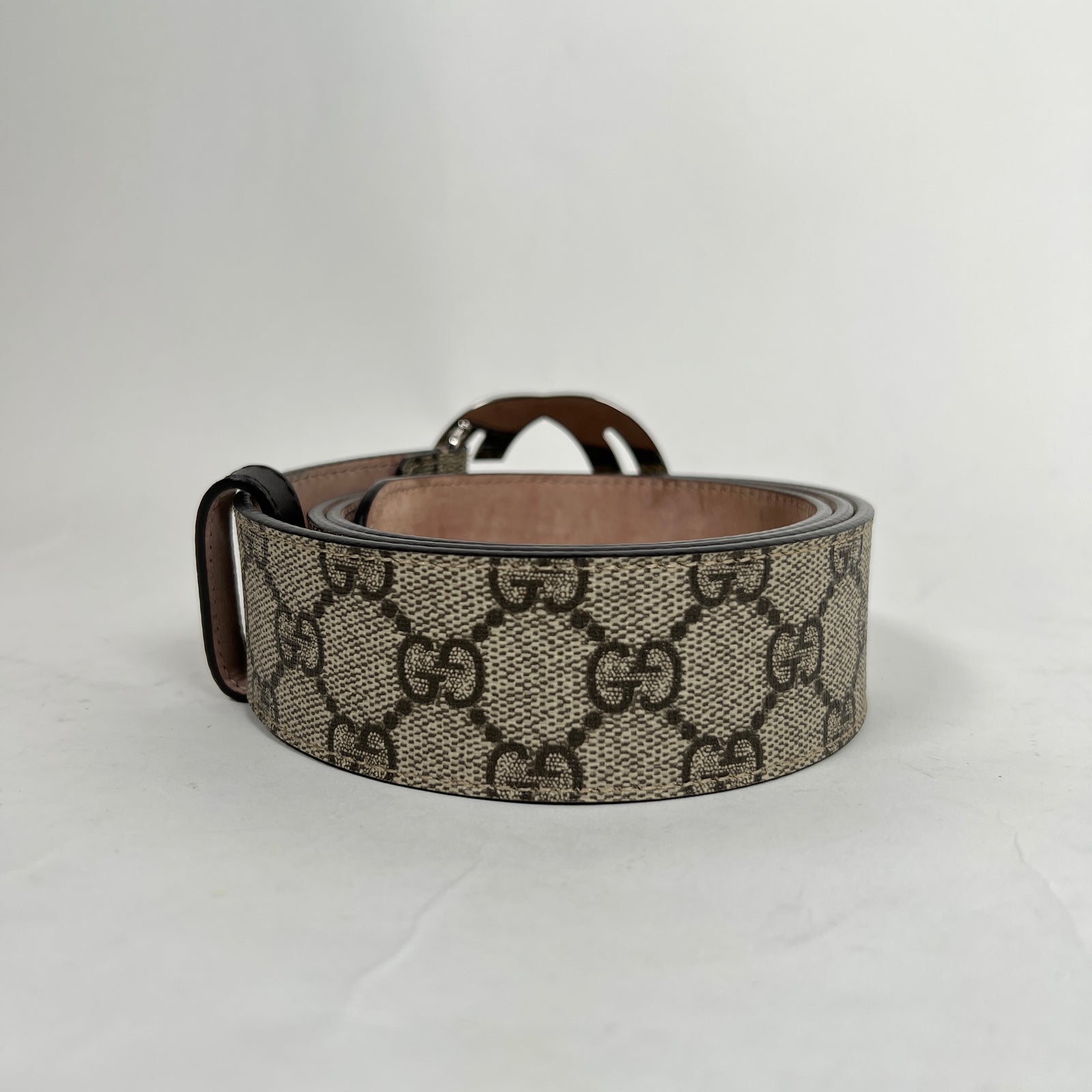 Gucci Beige GG Supreme Leather Belt Size 95