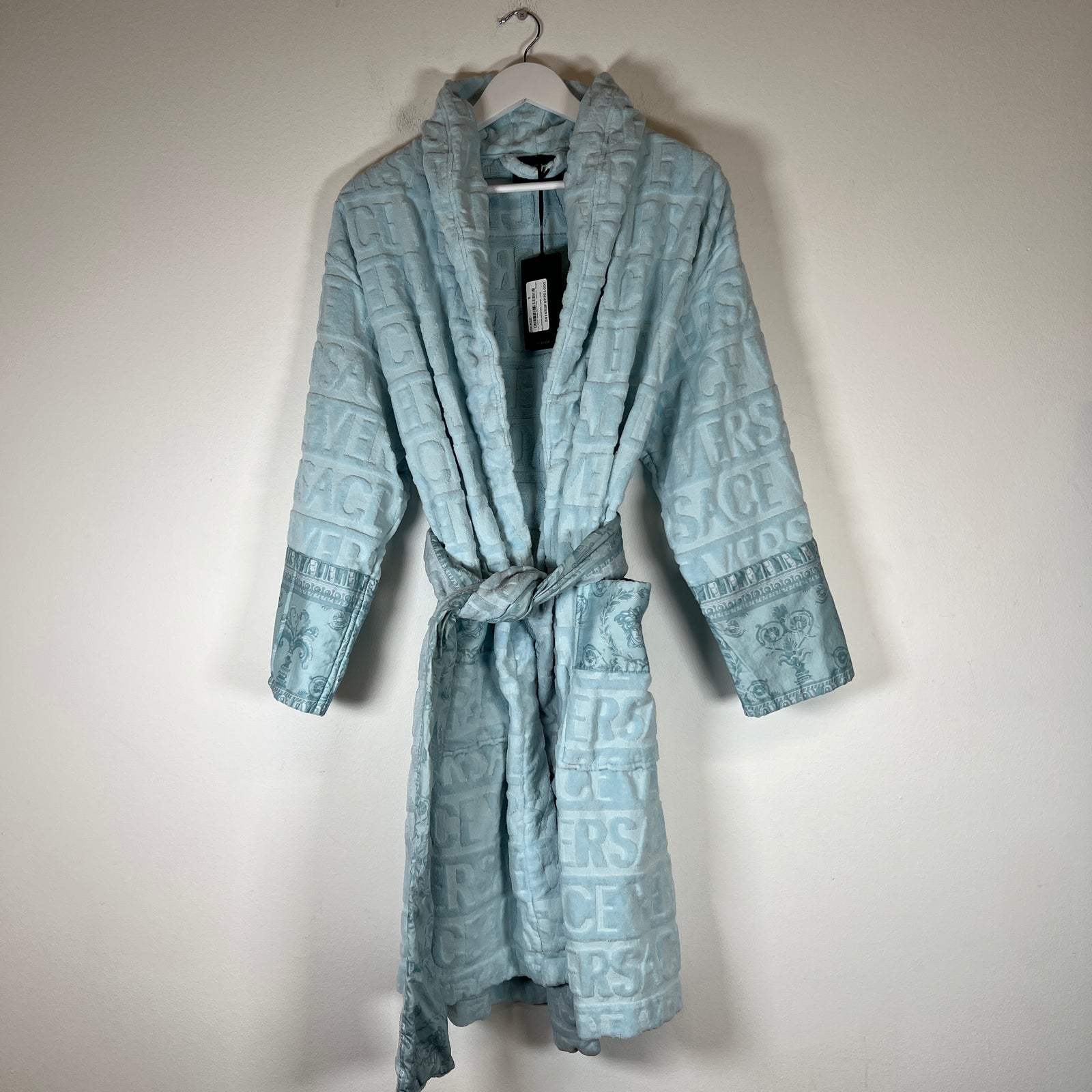 Versace Light Blue Baroque Robe Size S