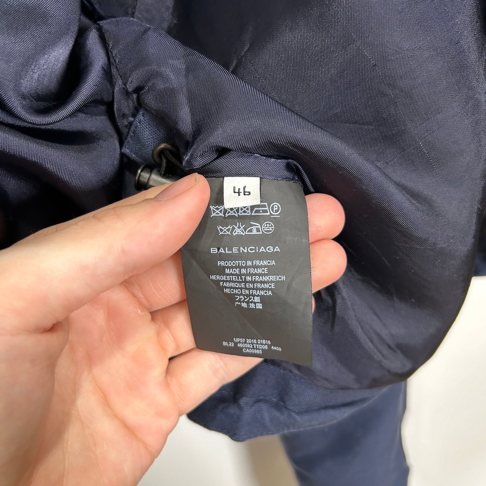Balenciaga Cropped Blue Parka Jacket Size 46