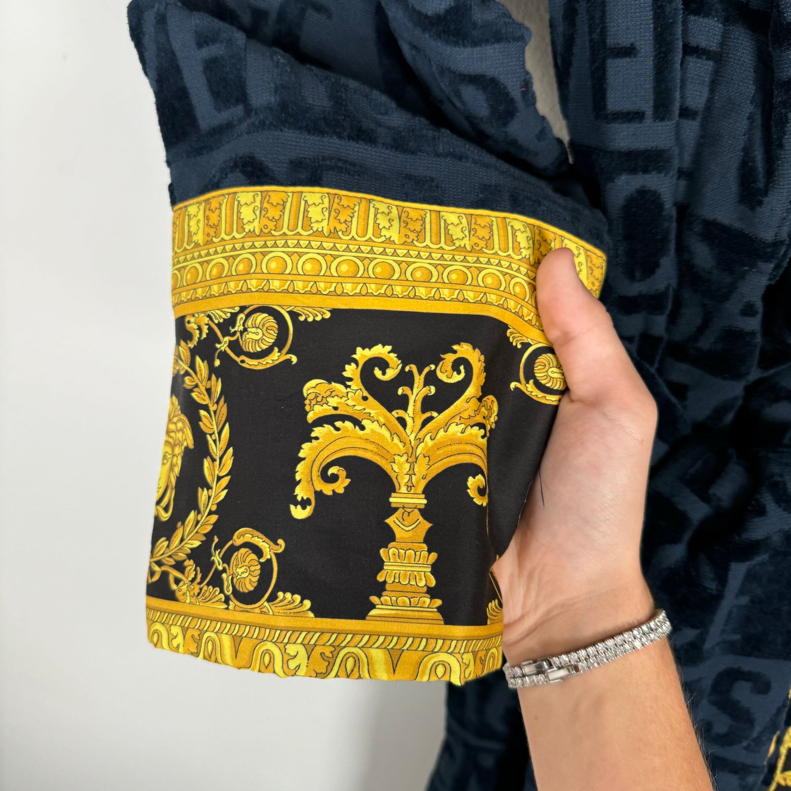 Versace Robe Navy/Yellow Size M