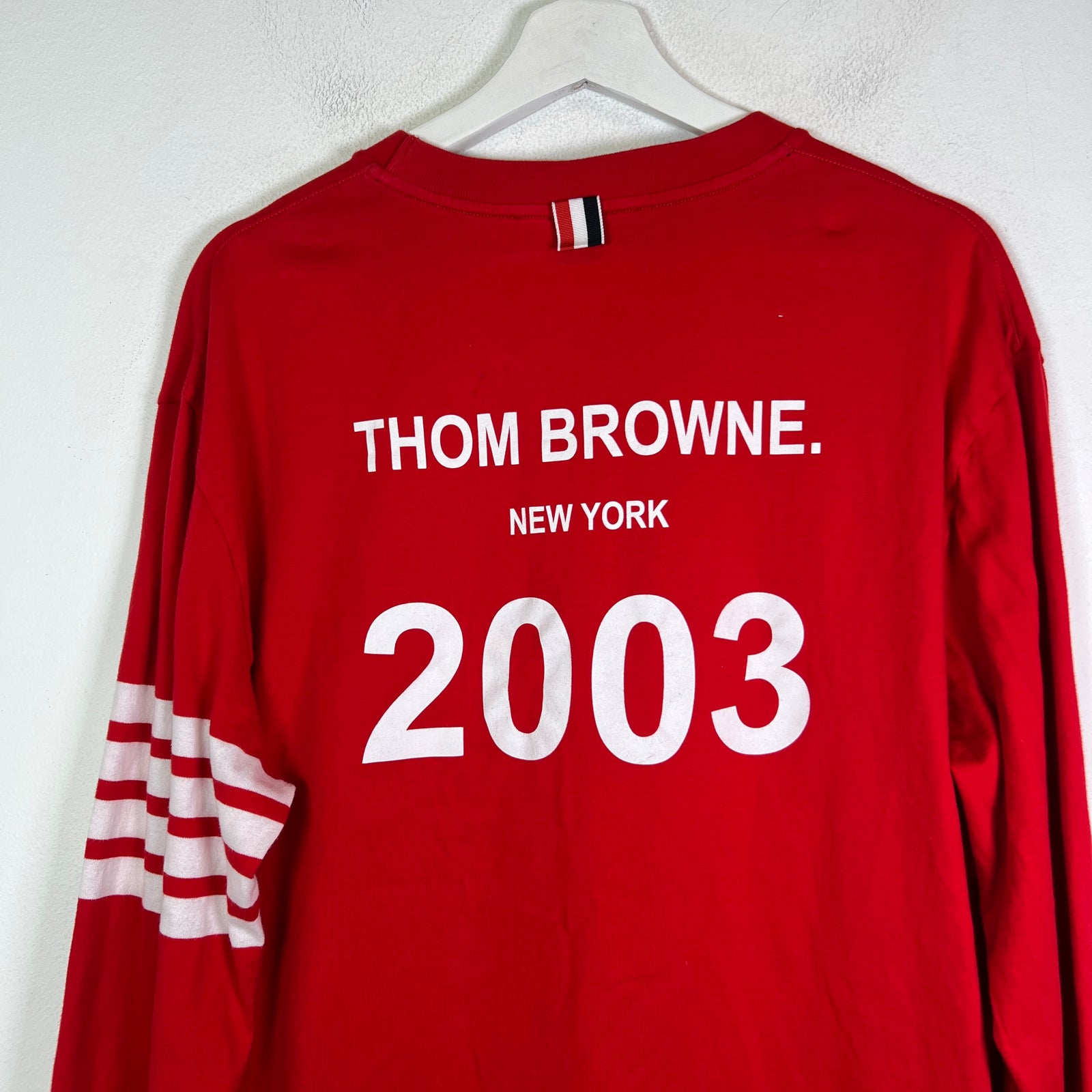Thom Browne Red 2003 4 Bar Striped Long-Sleeve T-Shirt Size 5