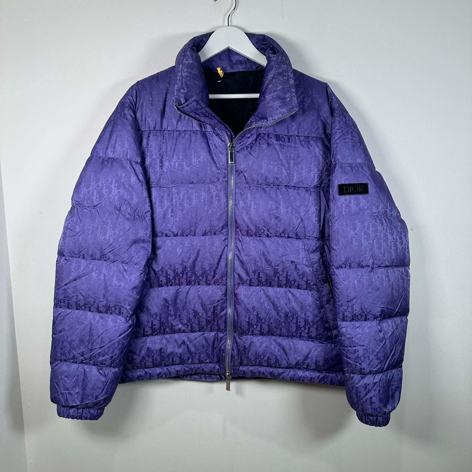 Dior Oblique Purple Puffer Jacket Size 54