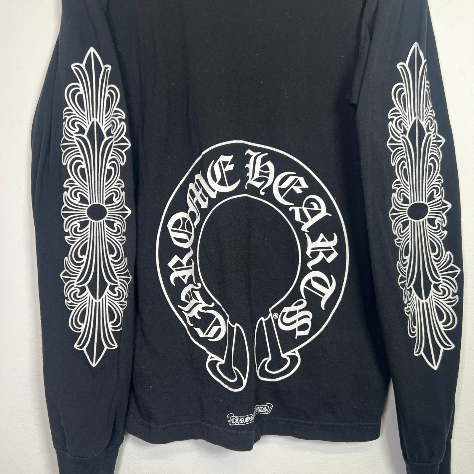 Chrome Hearts Black Floral Horseshoe Longsleeve