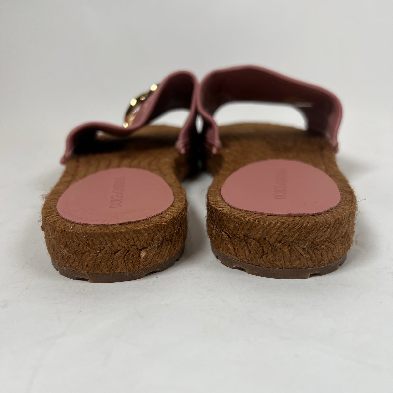 Dolce & Gabbana Pink DG Medallion Napa Espadrilles Size 38