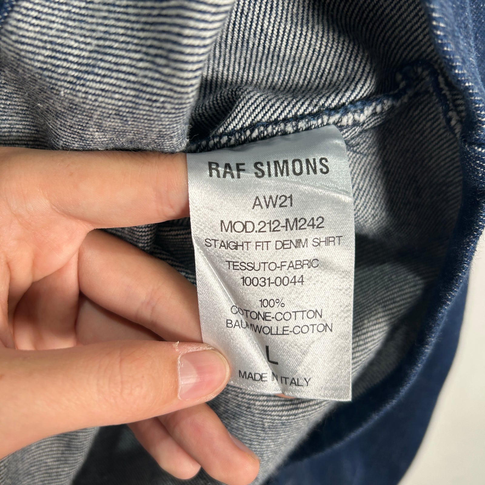 Raf Simons ‘RS’ Denim Over Shirt Size L