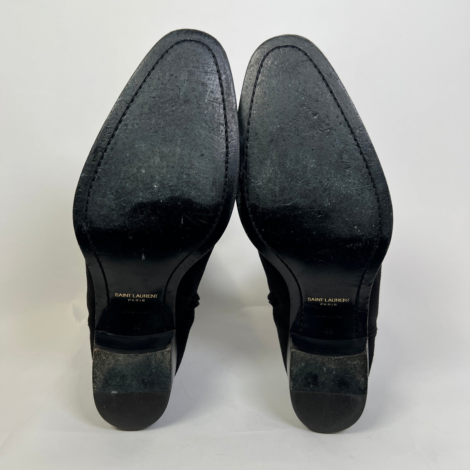 Saint Laurent Black Jodhpur Suede Boots Size 45