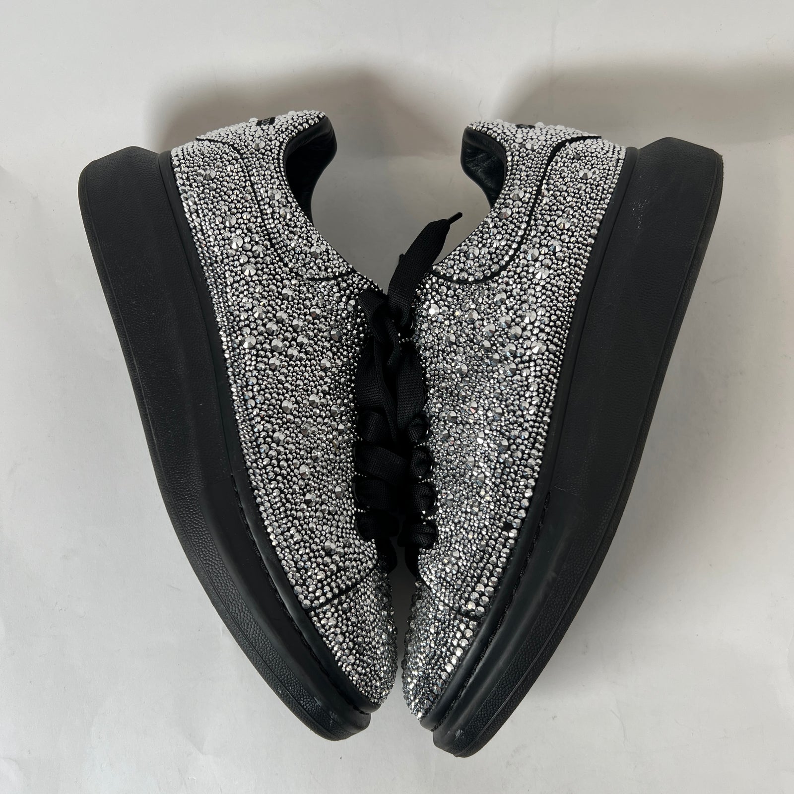 Alexander McQueen Black/Silver Crystal Sneaker Size 43