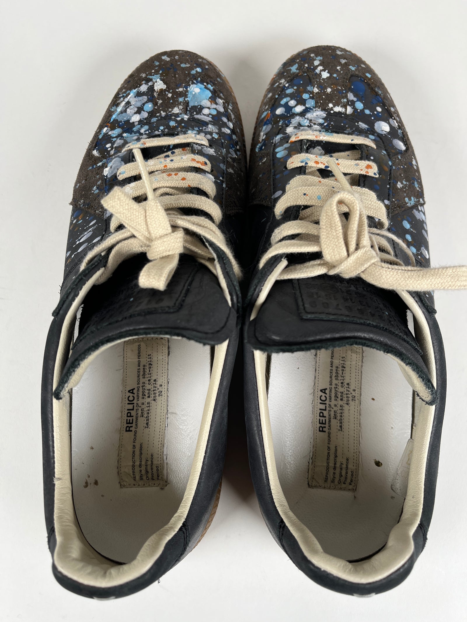Maison Margiela Navy Paint Splatter Gats Size 43