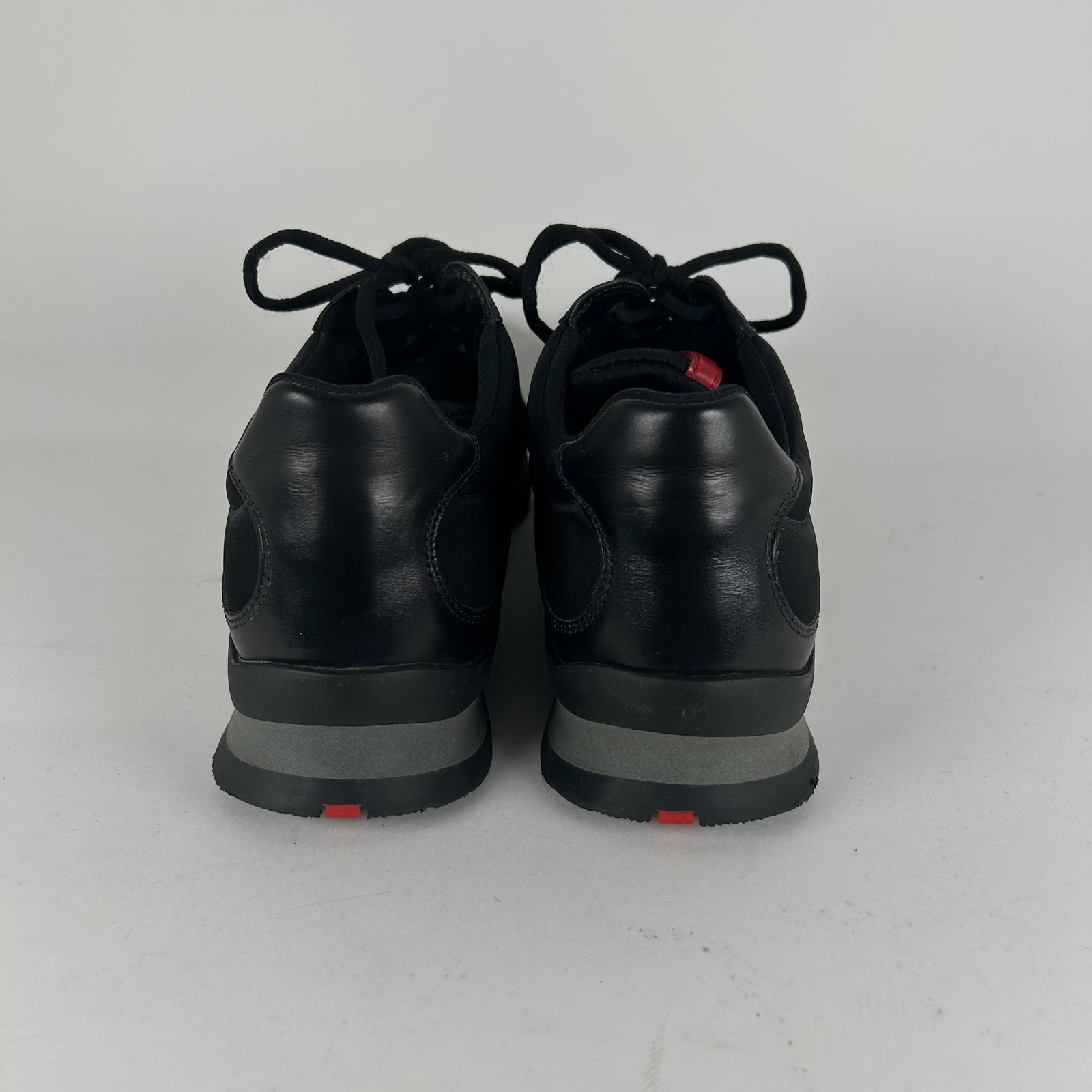 Prada Sport Black Leather Sneakers Size 9.5