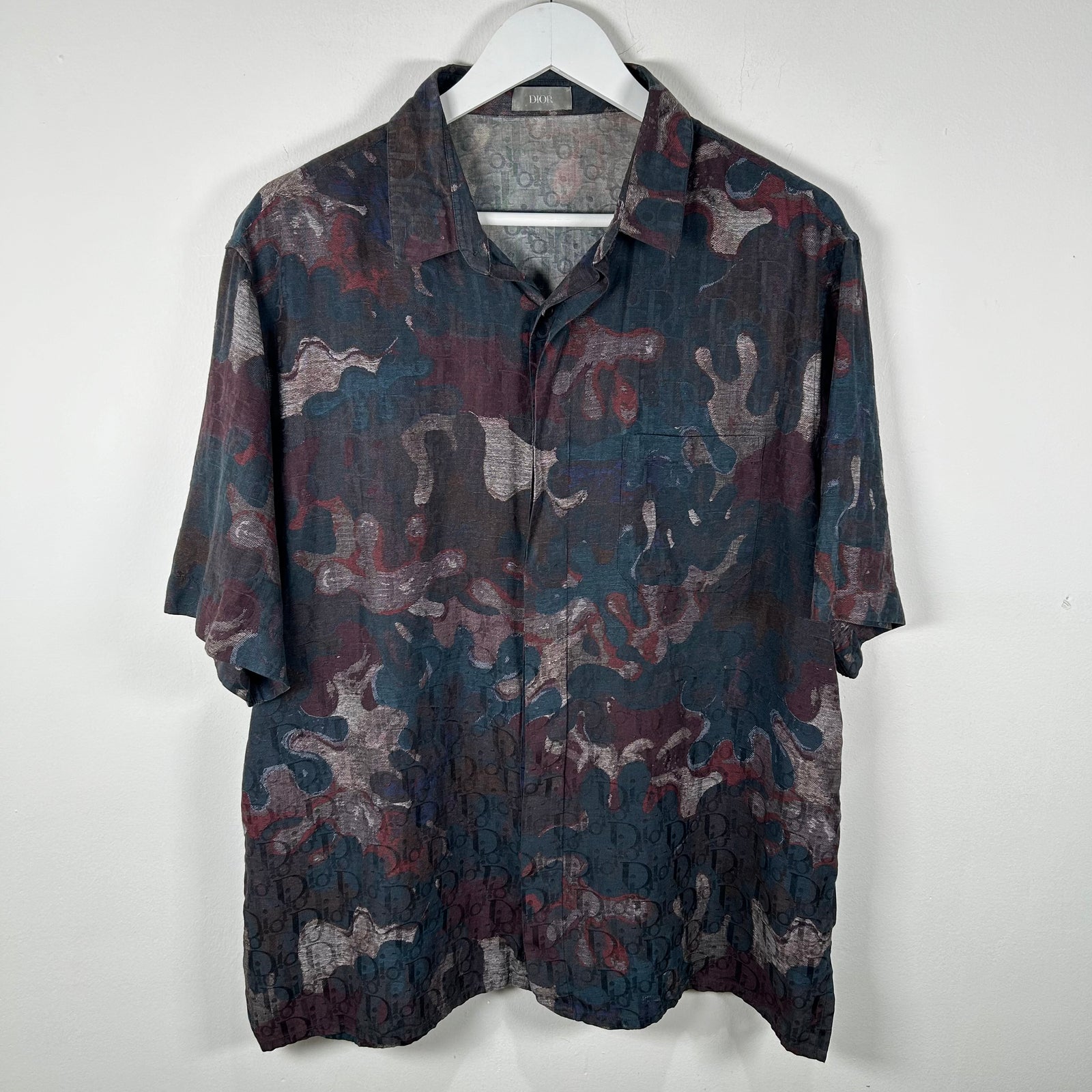 Dior x Peter Doig Oblique Saddle Button-Up Shirt Size Large