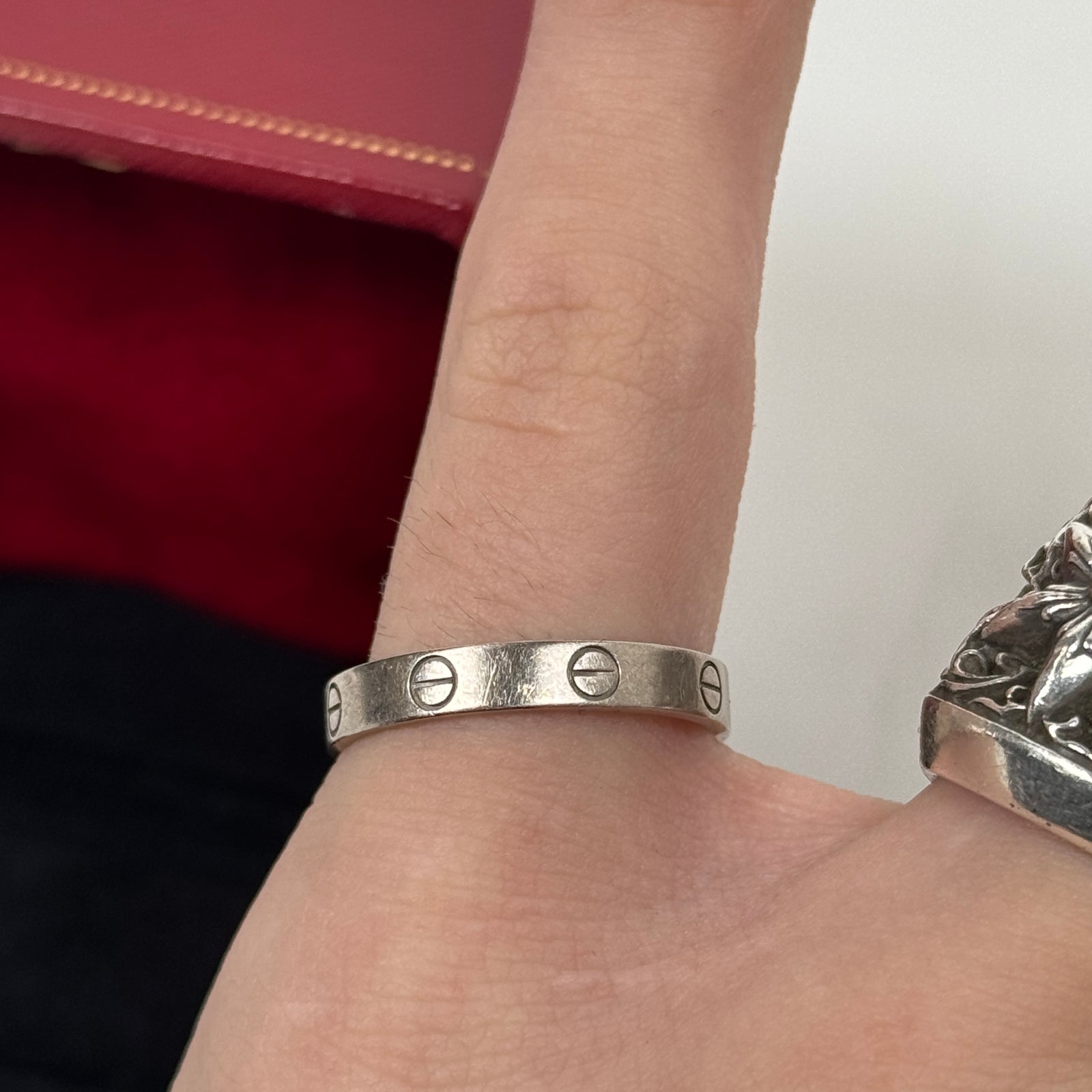 Cartier 18K White Gold Small Love Ring Size 10