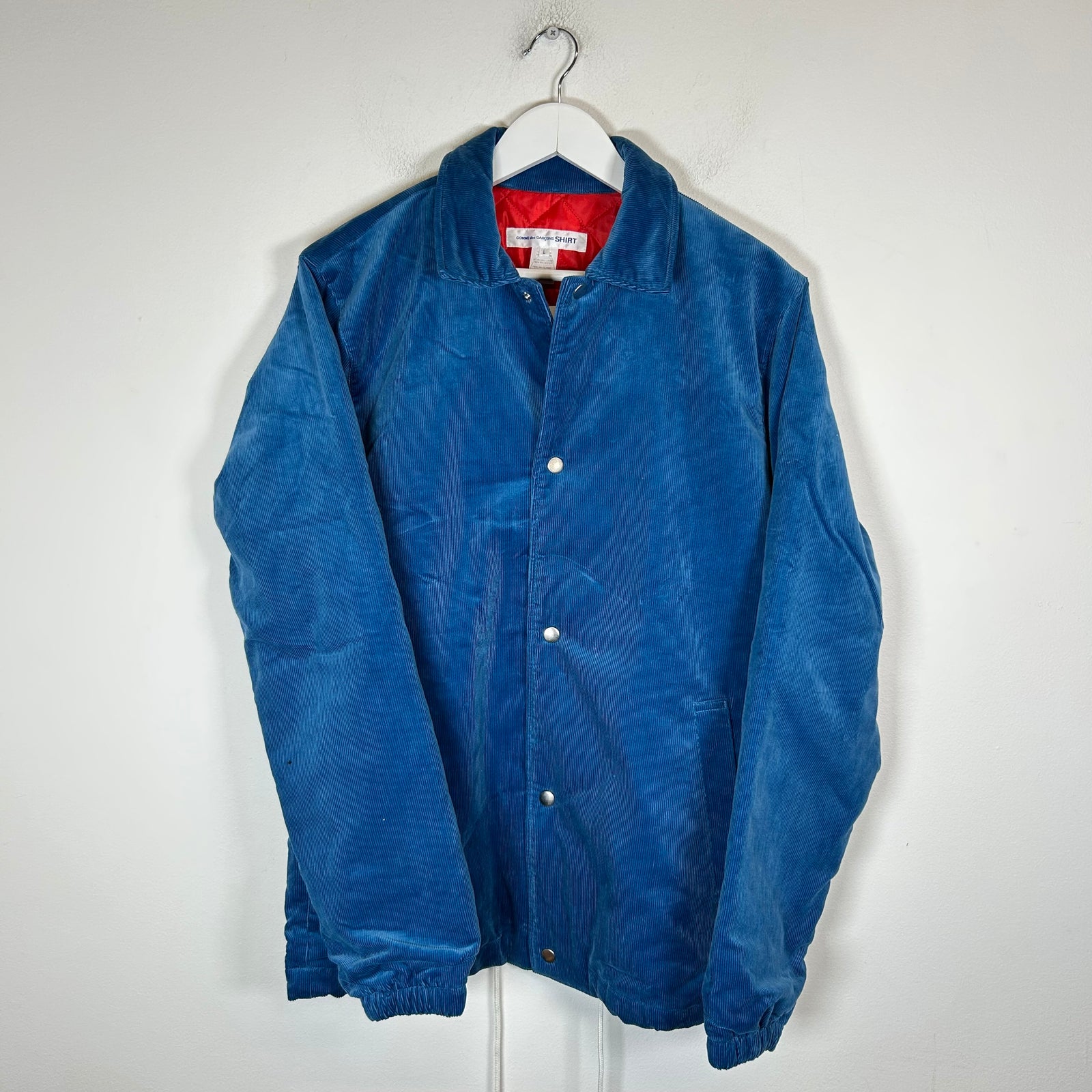 Comme Des Garcons SHIRT Blue Corduroy Quilted Jacket Size L