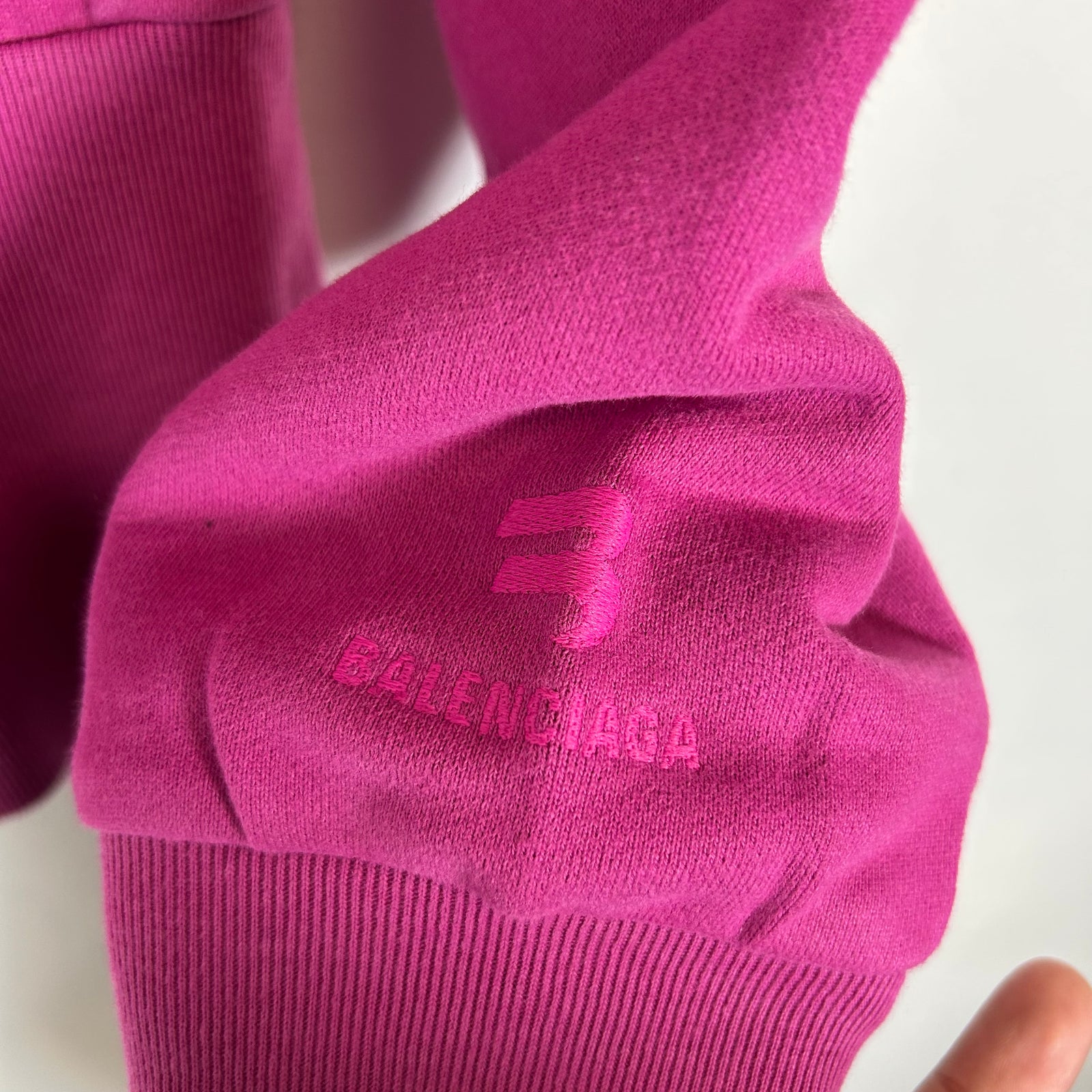 Balenciaga Purple Sporty B Cropped Hoodie Size L