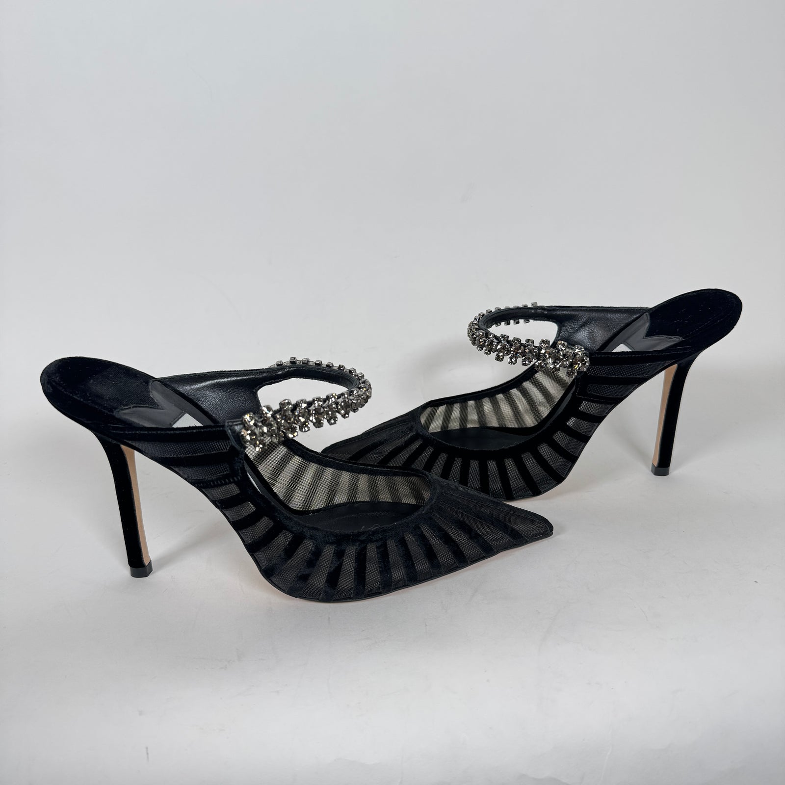 Jimmy Choo Bing 100 Crystal Embellished Heels Size 37.5