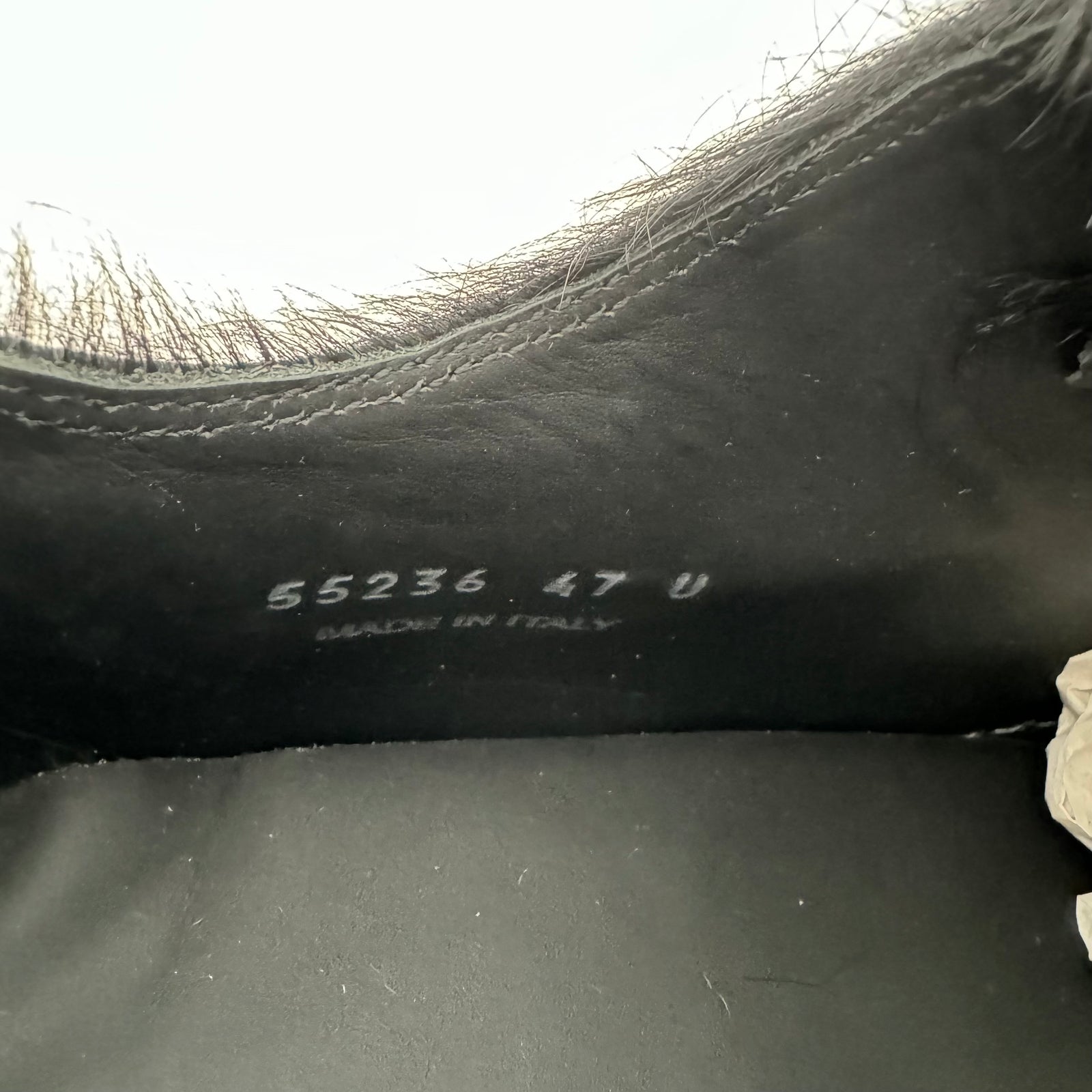 Rick Owens Black Pony Hair Low Ramones Size 47