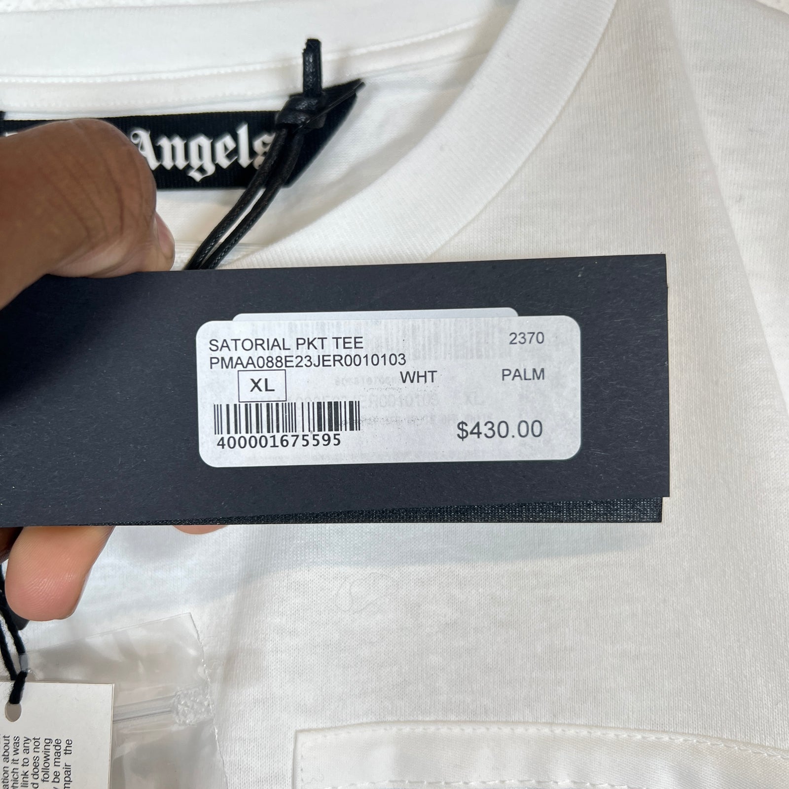 Palm Angels White Pocket Logo T-Shirt Size XL