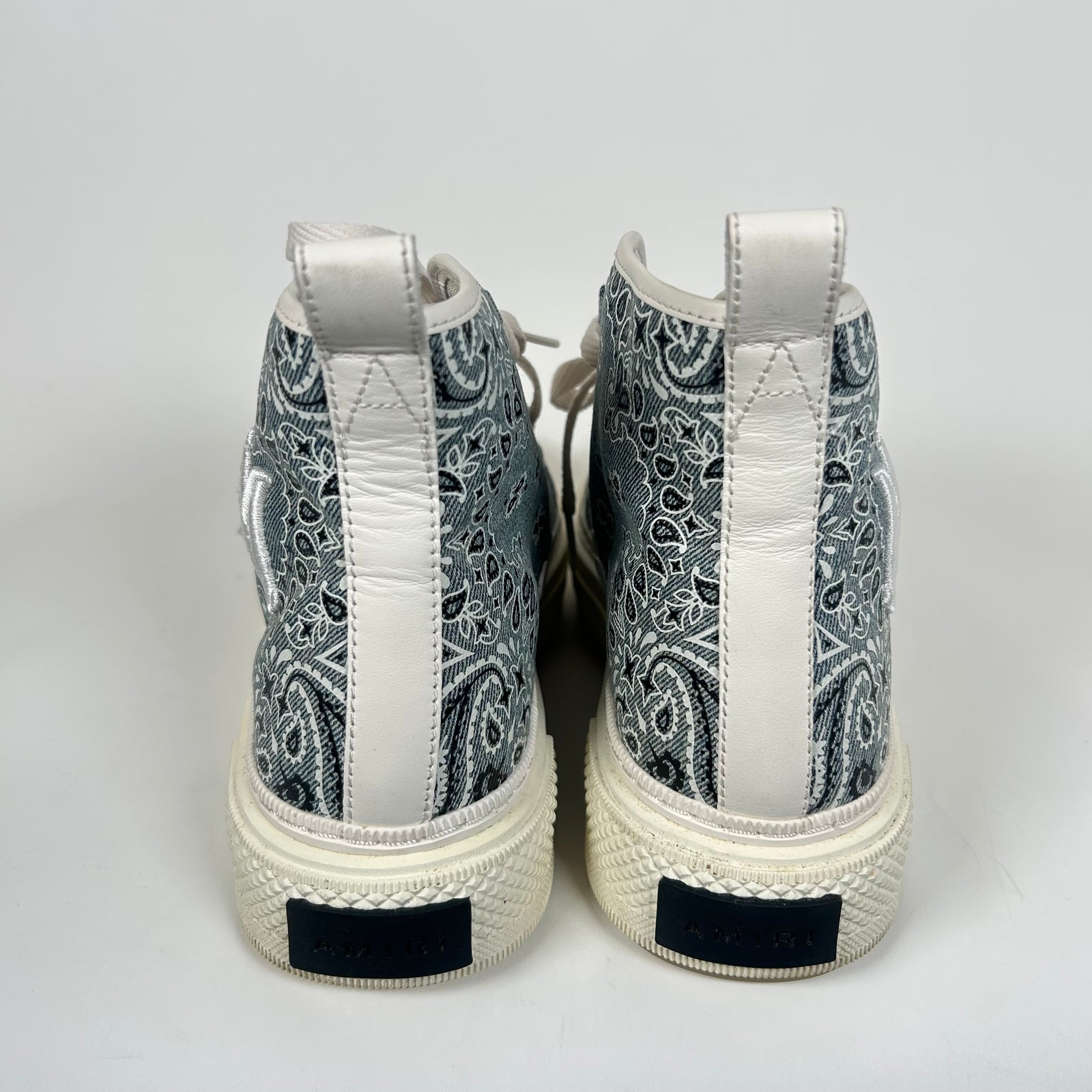 Amiri Grey Paisley MA Court High-Top Sneaker Size 43
