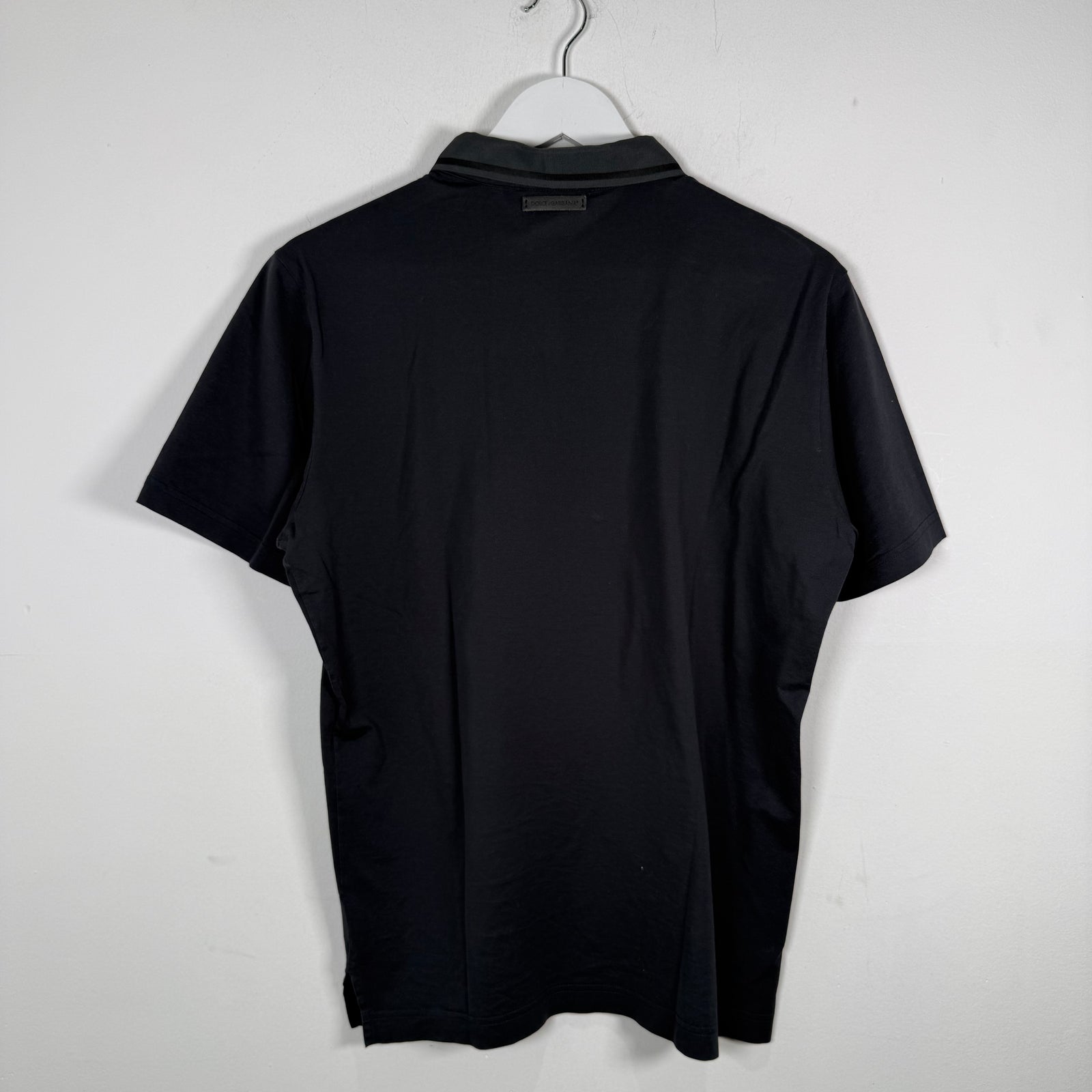 Dolce Gabbana 1/4 Button Black Polo Size M