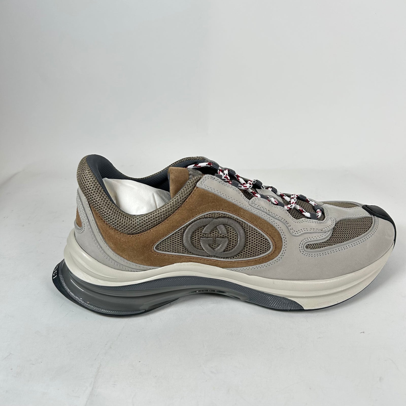 Gucci Gray/Brown Interlocking G Runners Size GG 9.5