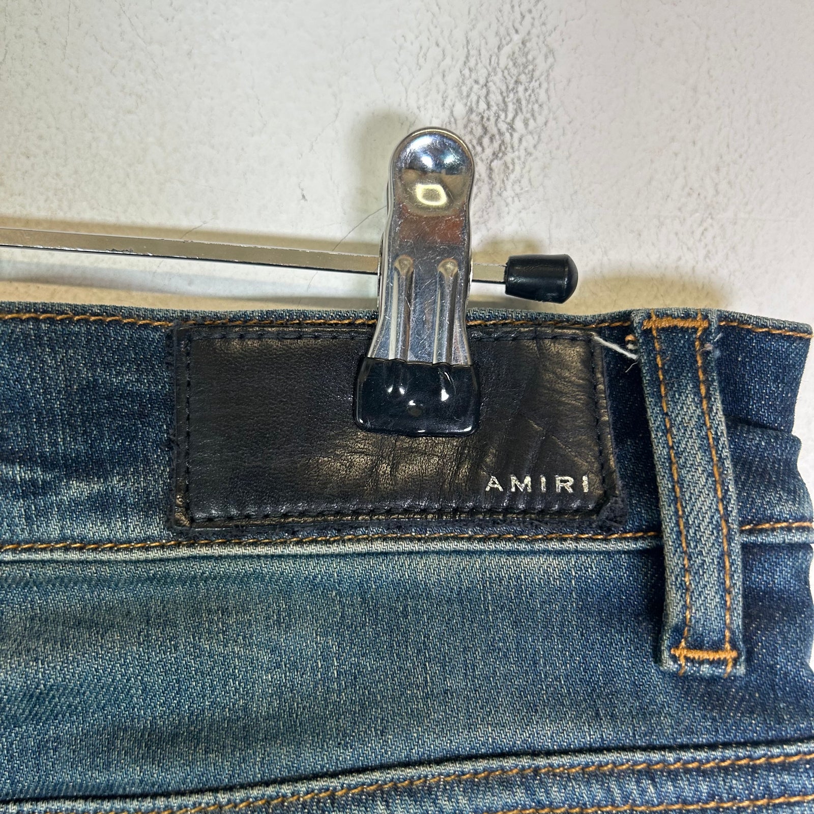 Amiri Dark Wash Indigo Distressed Jeans