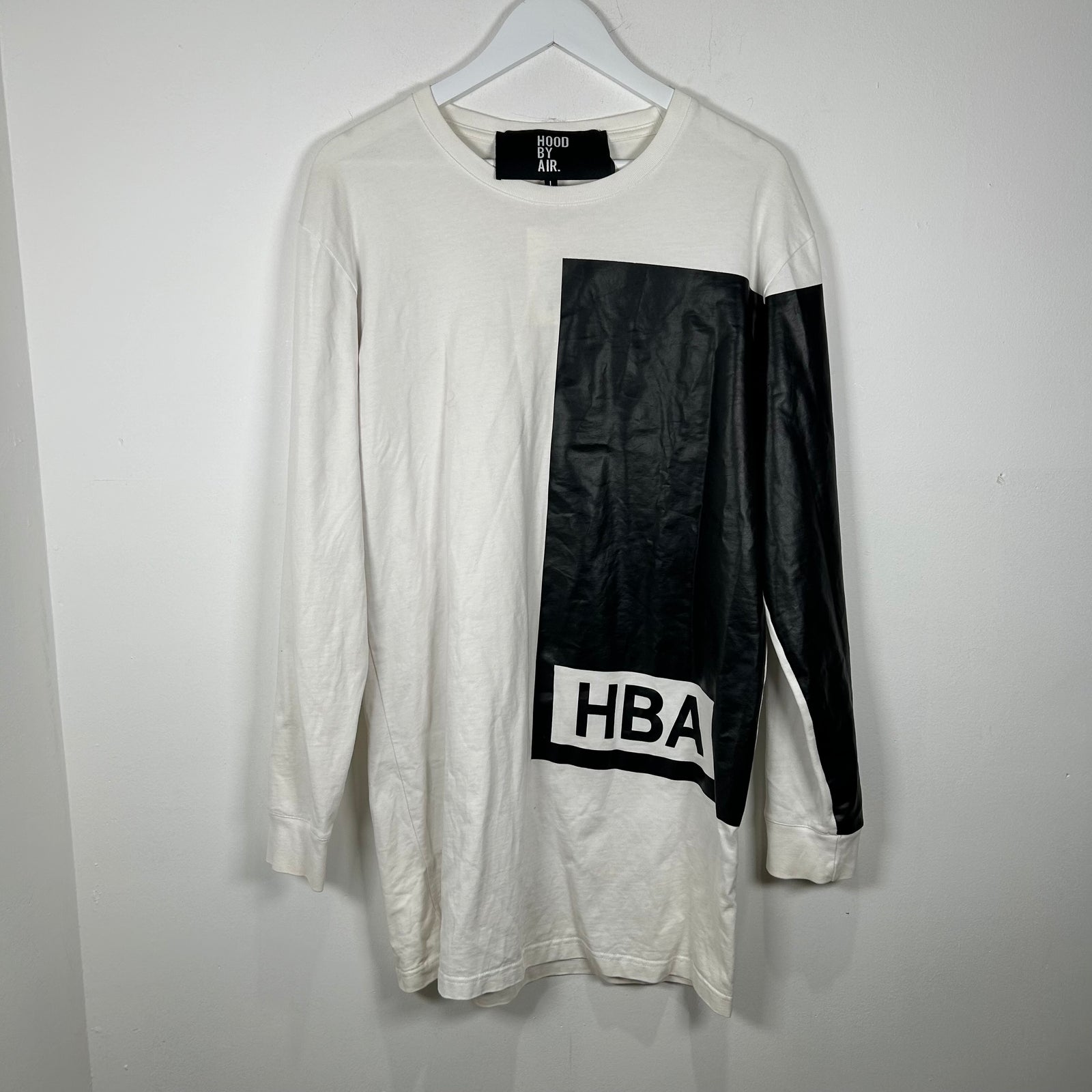 Hood By Air White Logo Longsleeve Shirt Size L