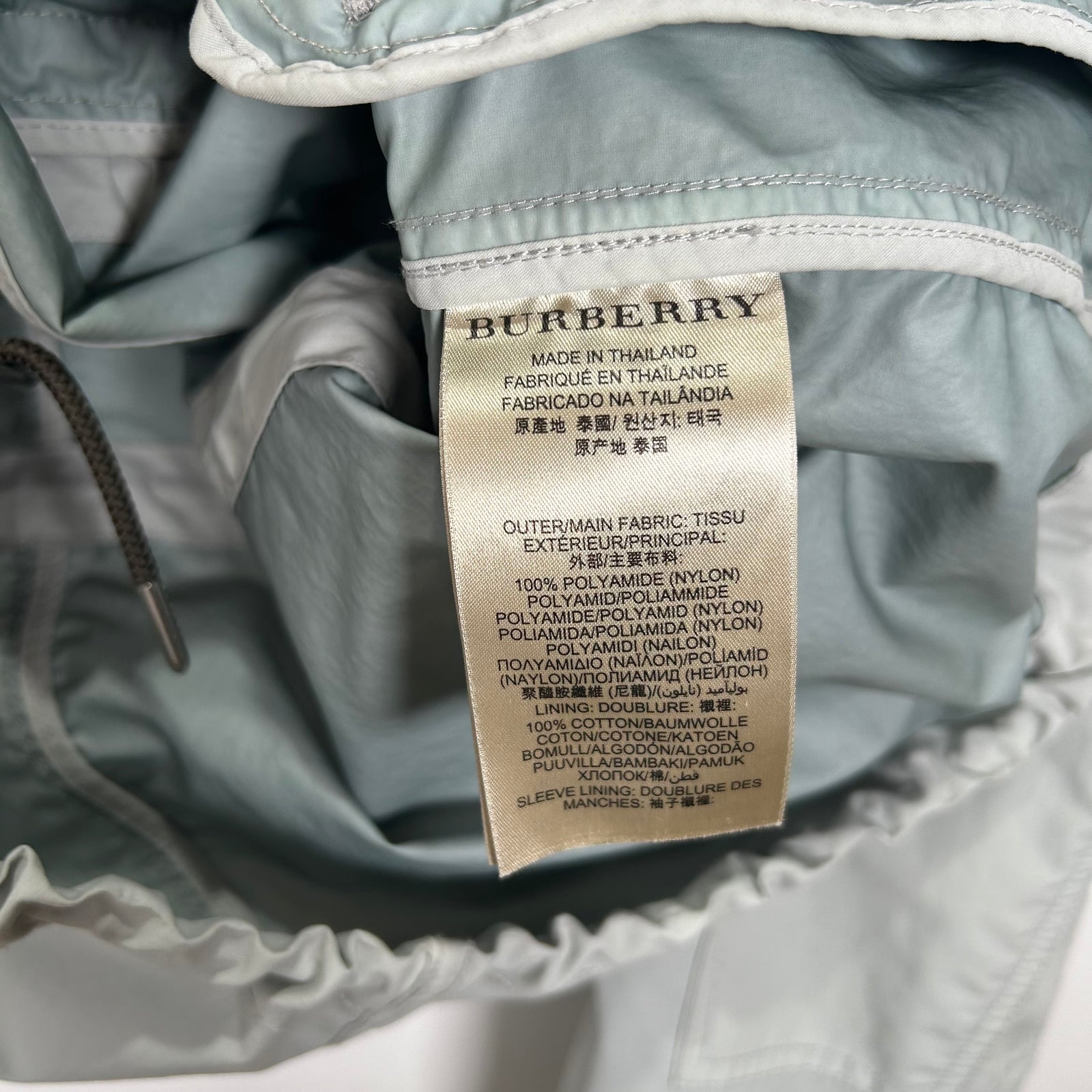 Burberry Brit Teal Rain Button-Up Jacket Size Medium
