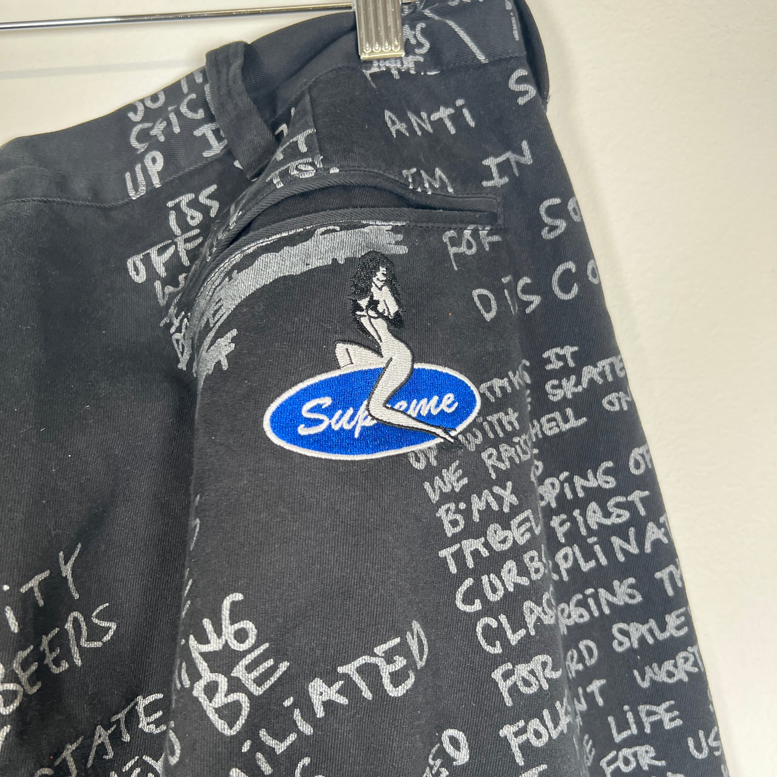 Supreme Scribble Black Pants Size 34