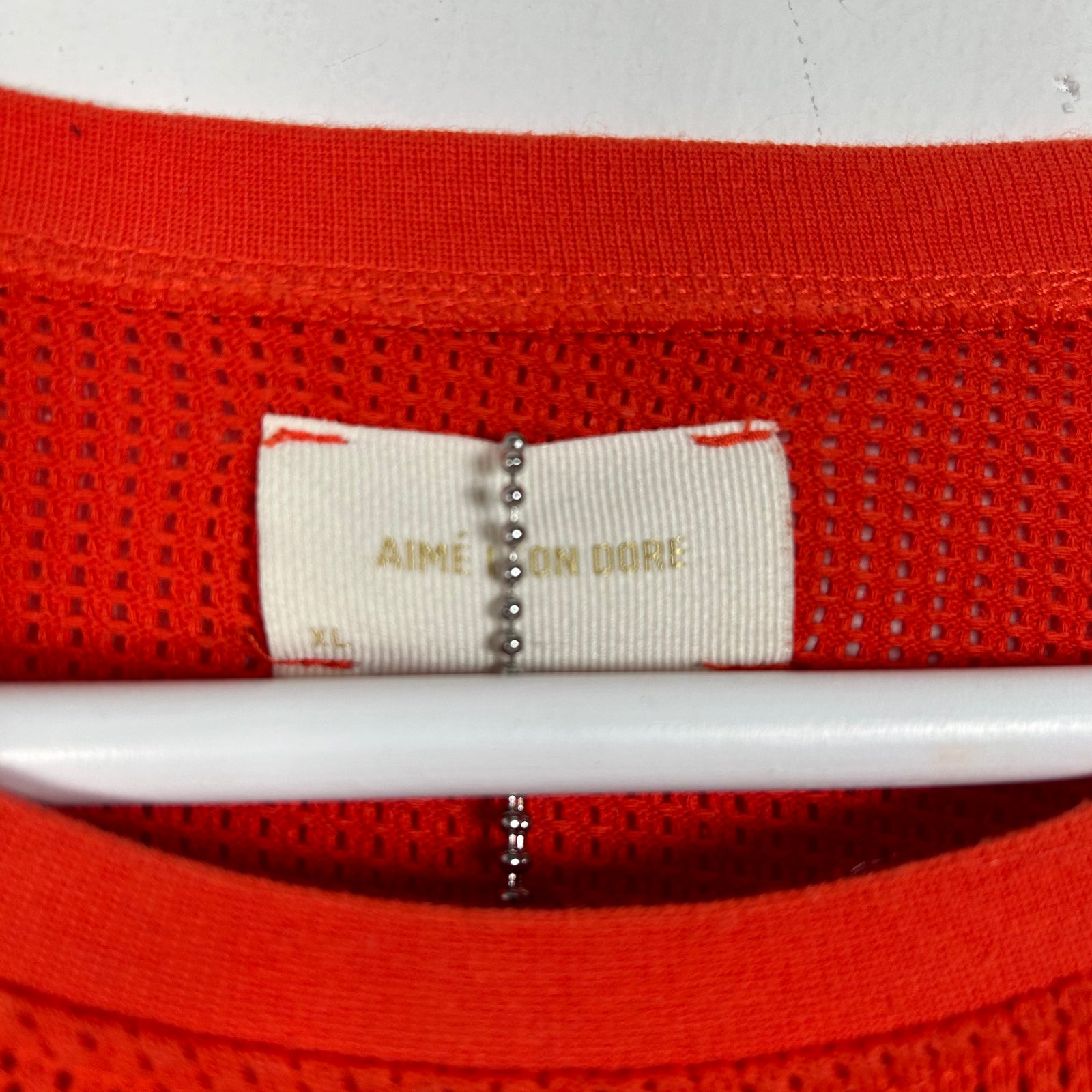 Aime Leon Dore Orange Mesh Moto Longsleeve Size XL
