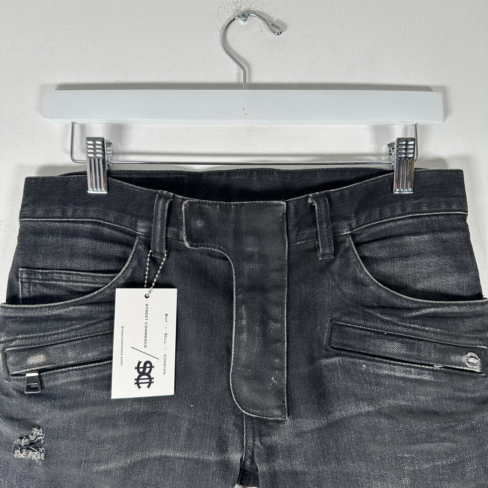 Balmain Black Biker Jeans Size 27