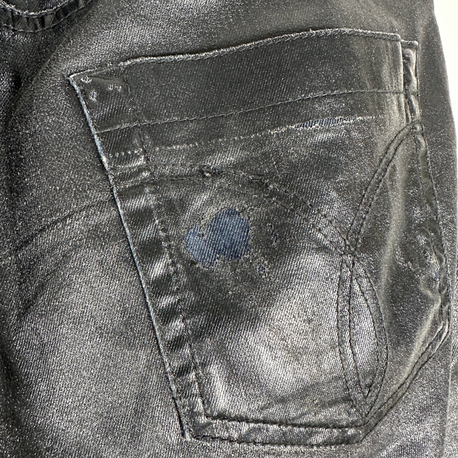 Versace Waxed Black Jeans Size 32