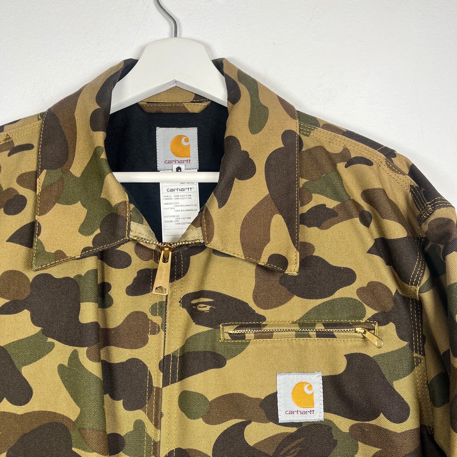 Bape x Carhartt Camo Detroit Jacket Size L