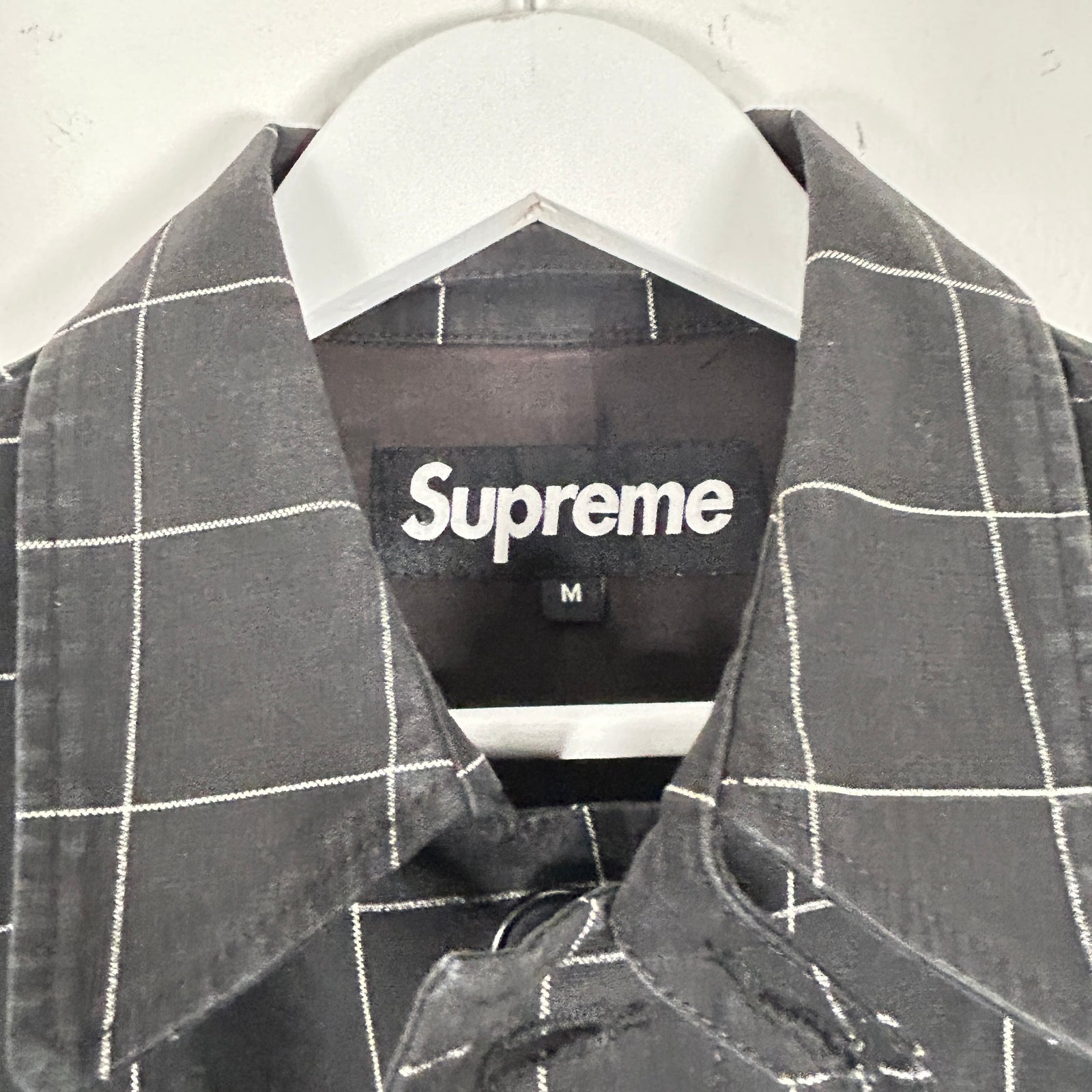 Supreme Windowpane Overcoat Black Size M