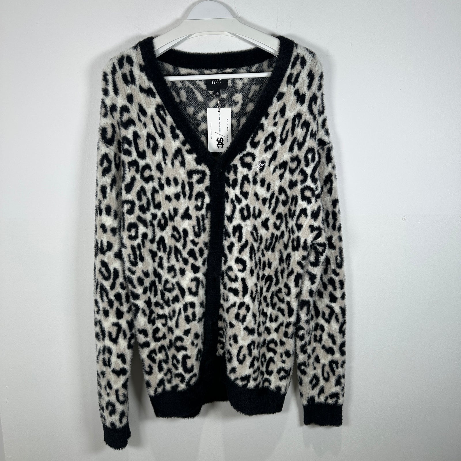 Huf Animal Print Knit Caradigan Size L